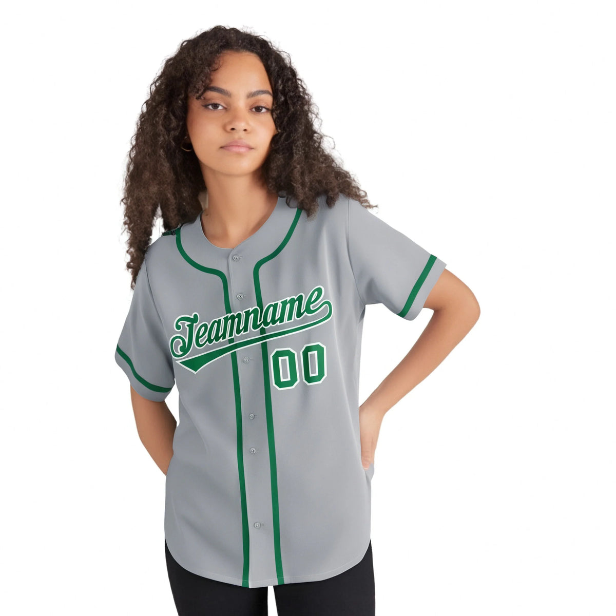 Custom Gray Kelly Green Classic Style Authentic Baseball Jersey