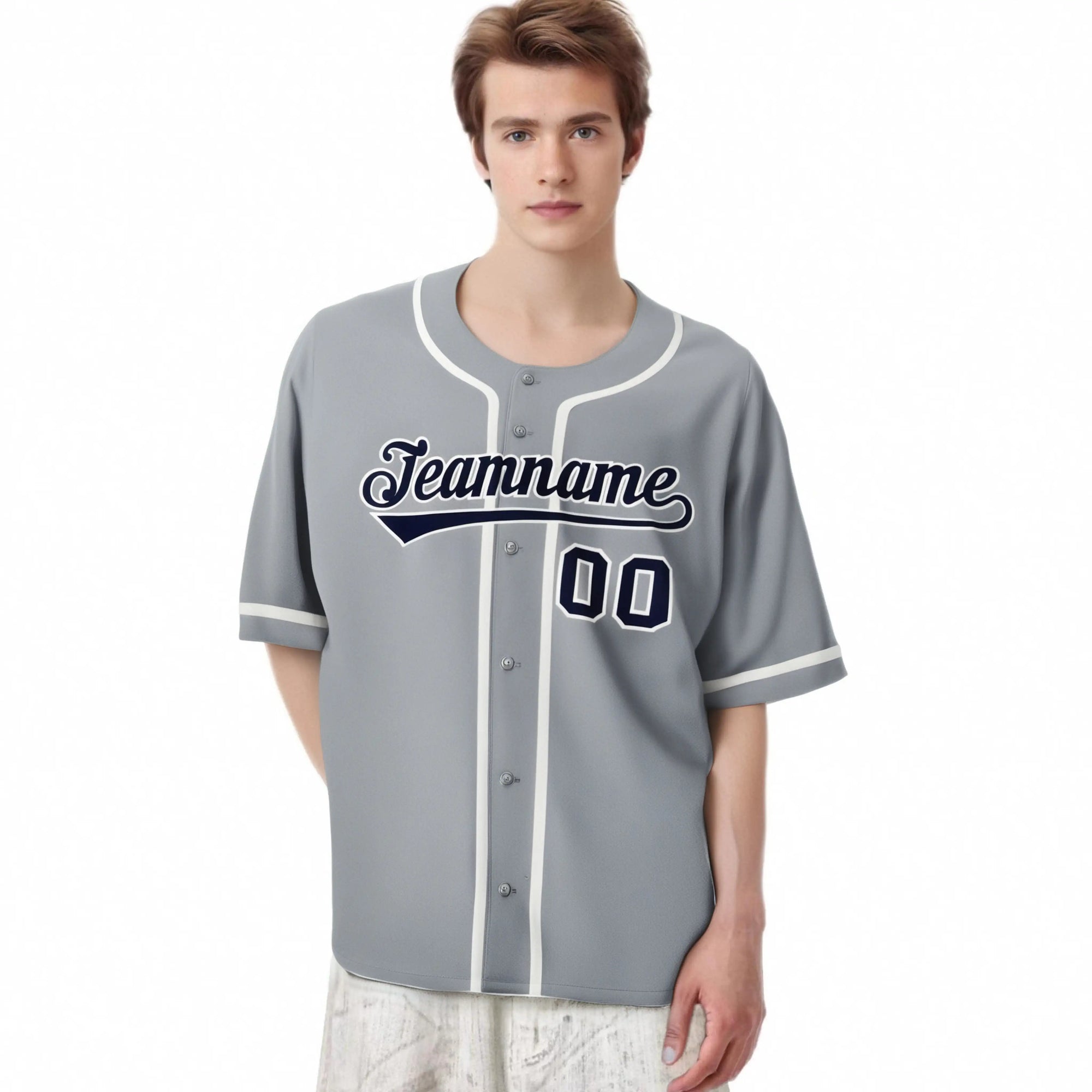 Custom Gray White Classic Style Authentic Baseball Jersey