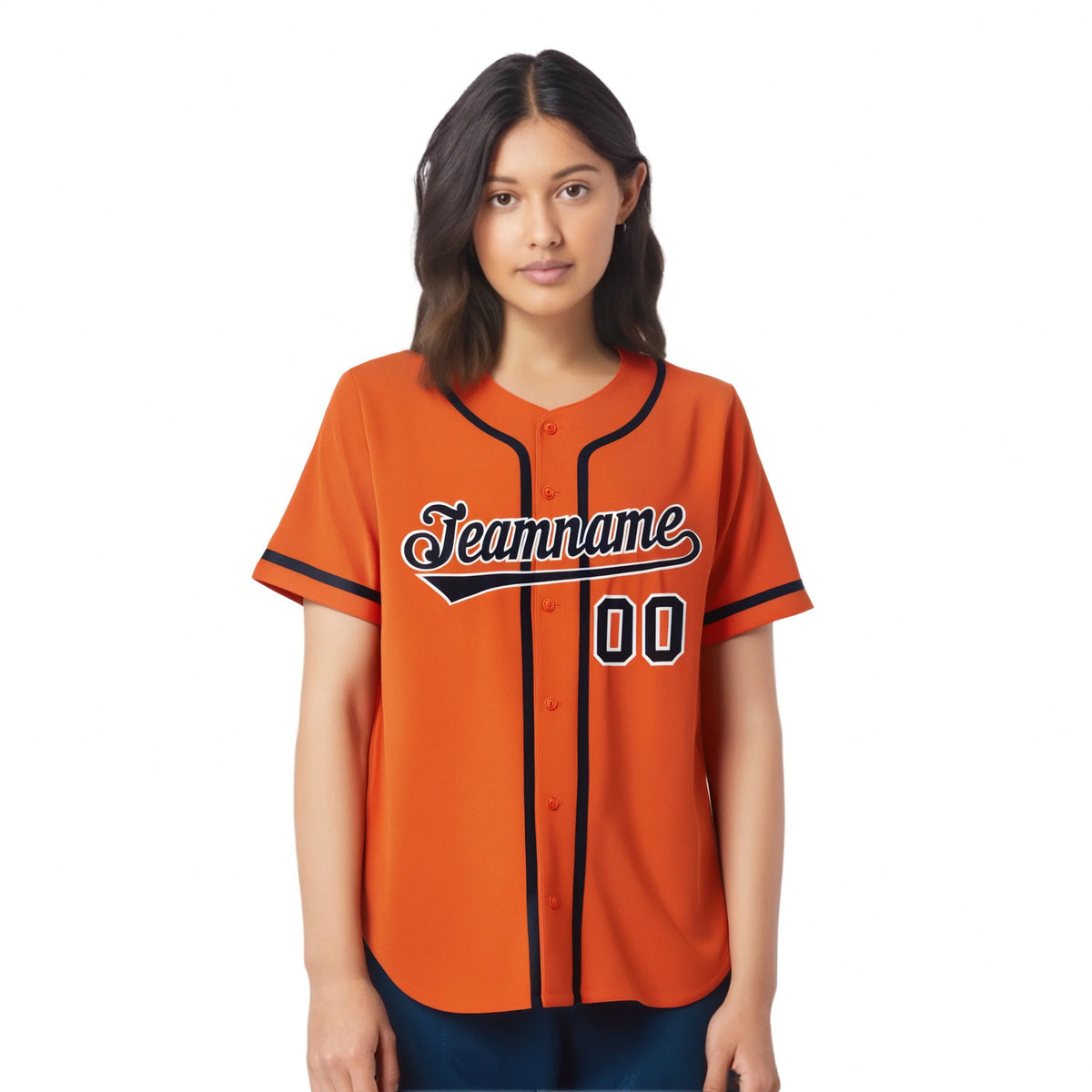 Custom Orange Navy Classic Style Authentic Baseball Jersey