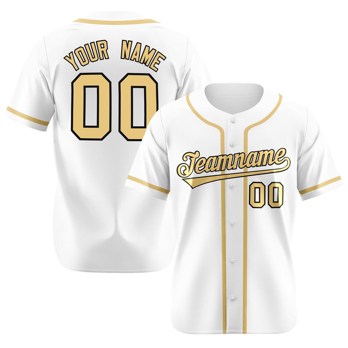Custom White Khaki Classic Style Authentic Baseball Jersey