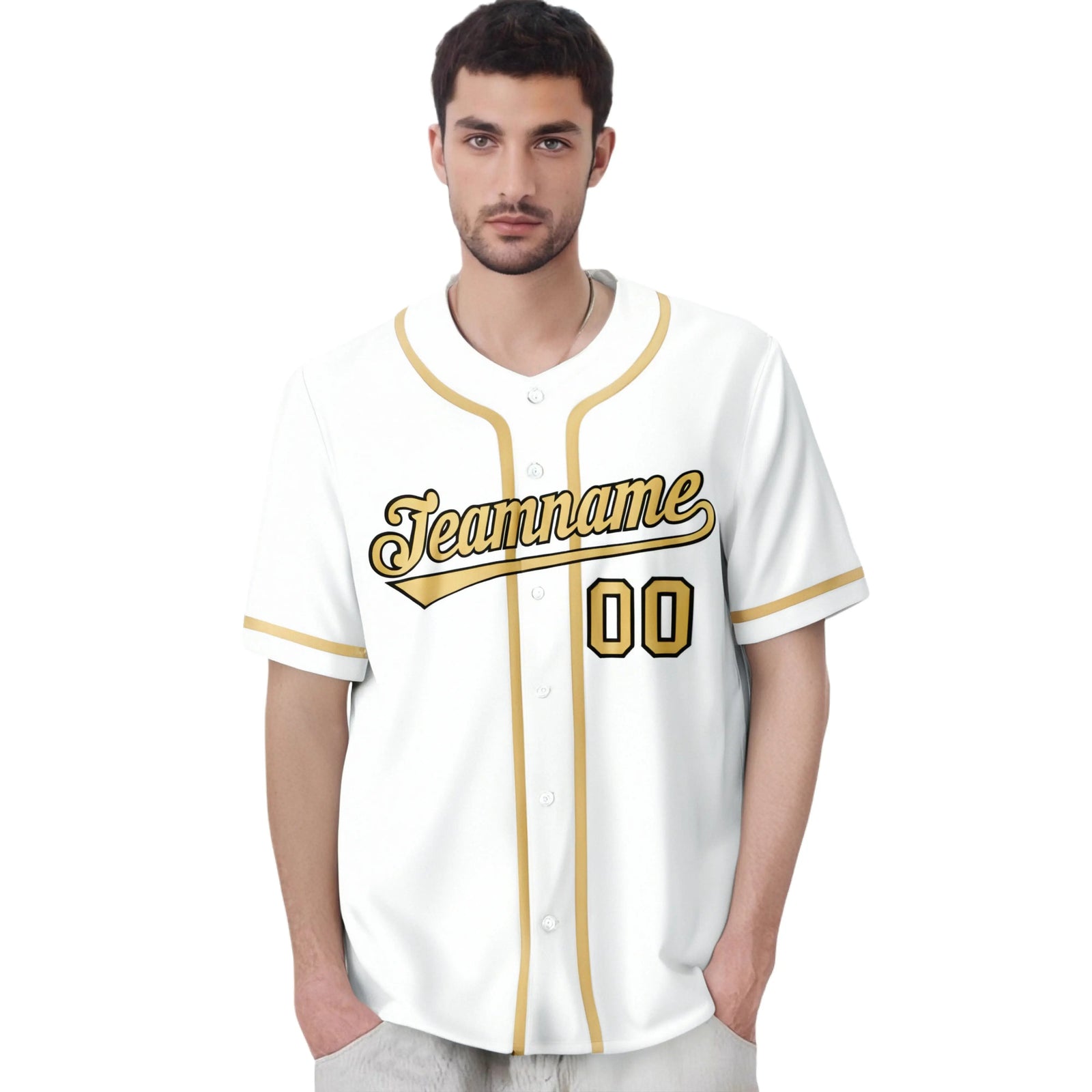 Custom White Khaki Classic Style Authentic Baseball Jersey