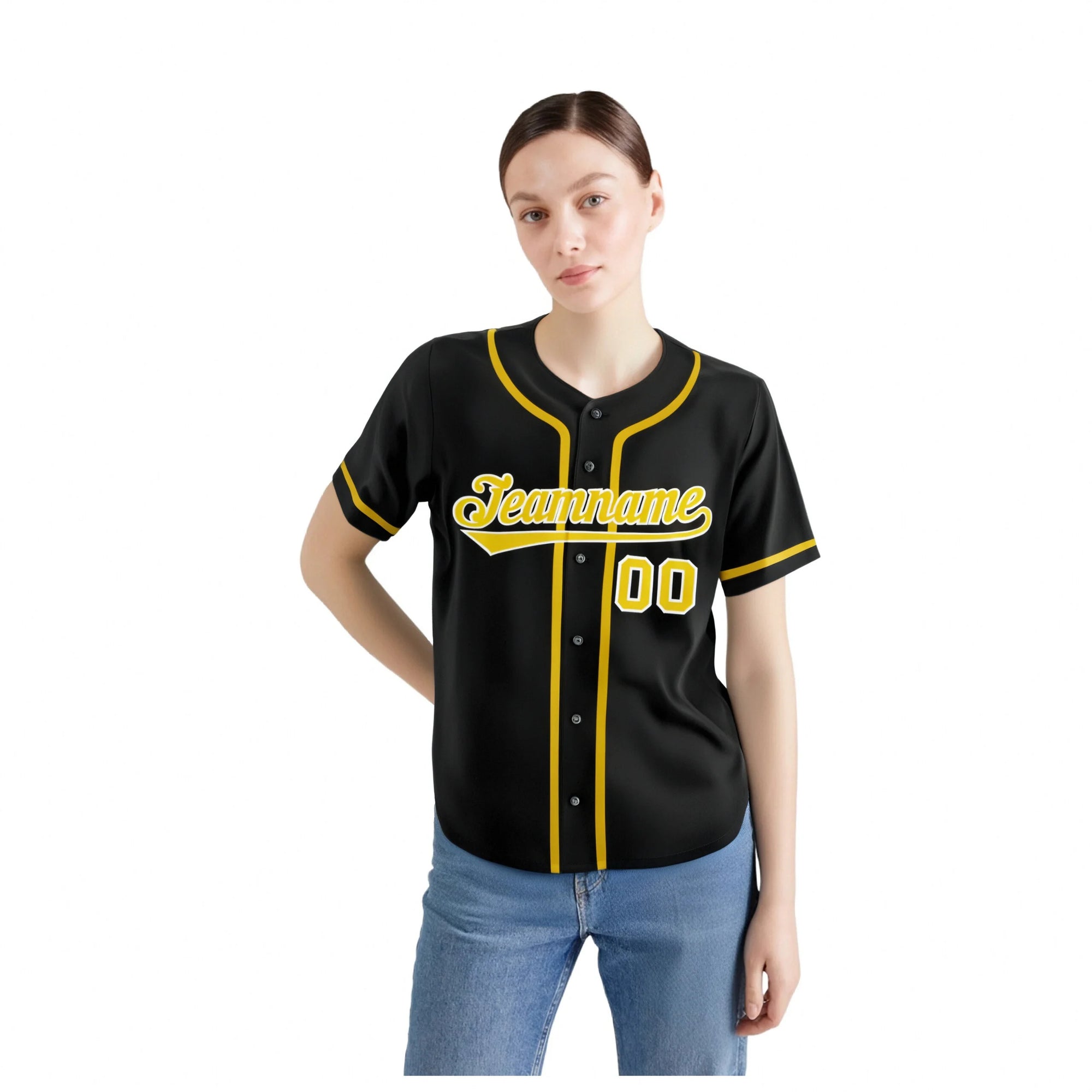 Custom Black Gold Classic Style Authentic Baseball Jersey