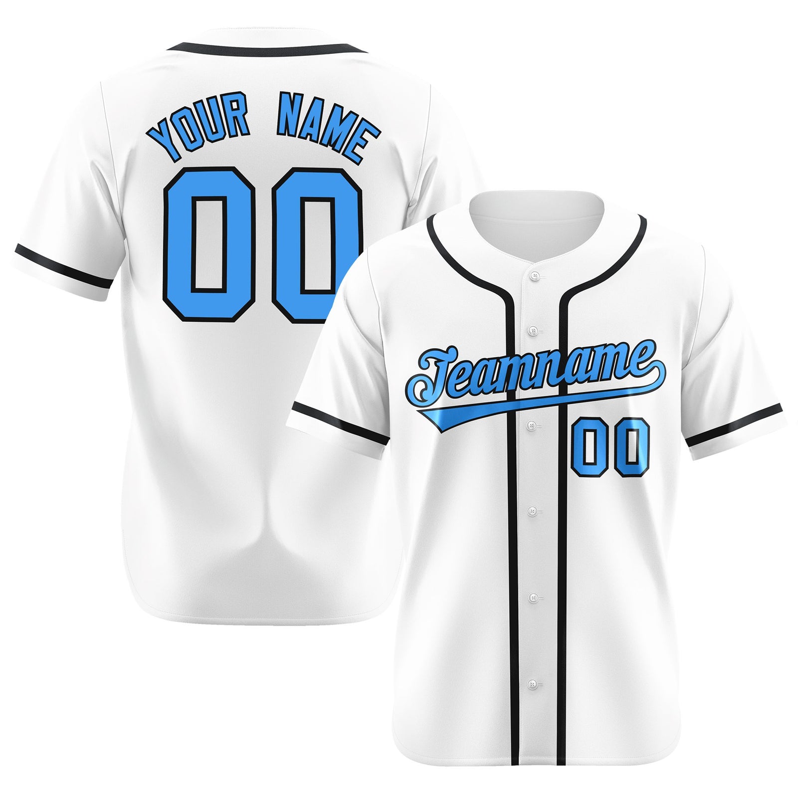 Custom White Black Classic Style Authentic Baseball Jersey