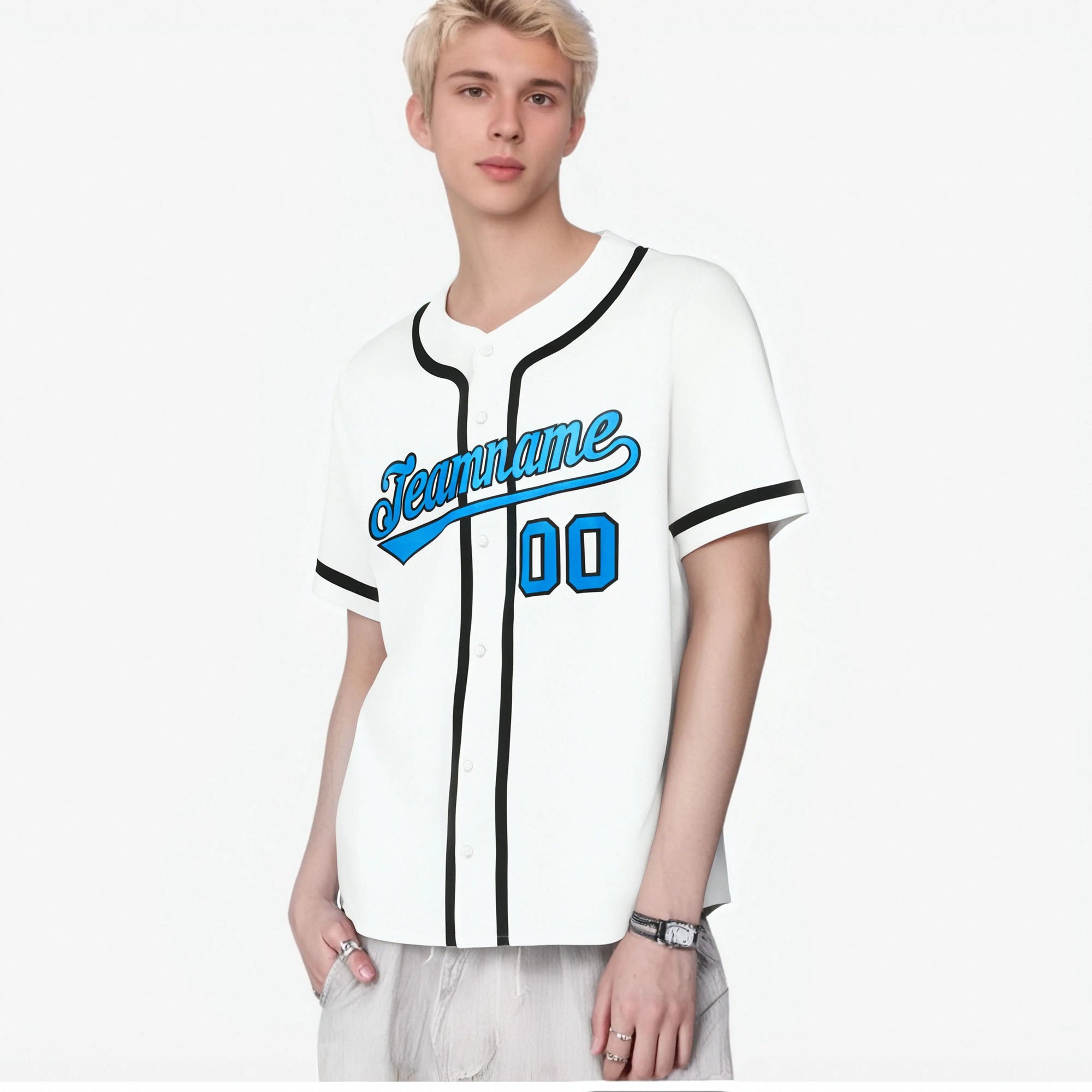 Custom White Black Classic Style Authentic Baseball Jersey