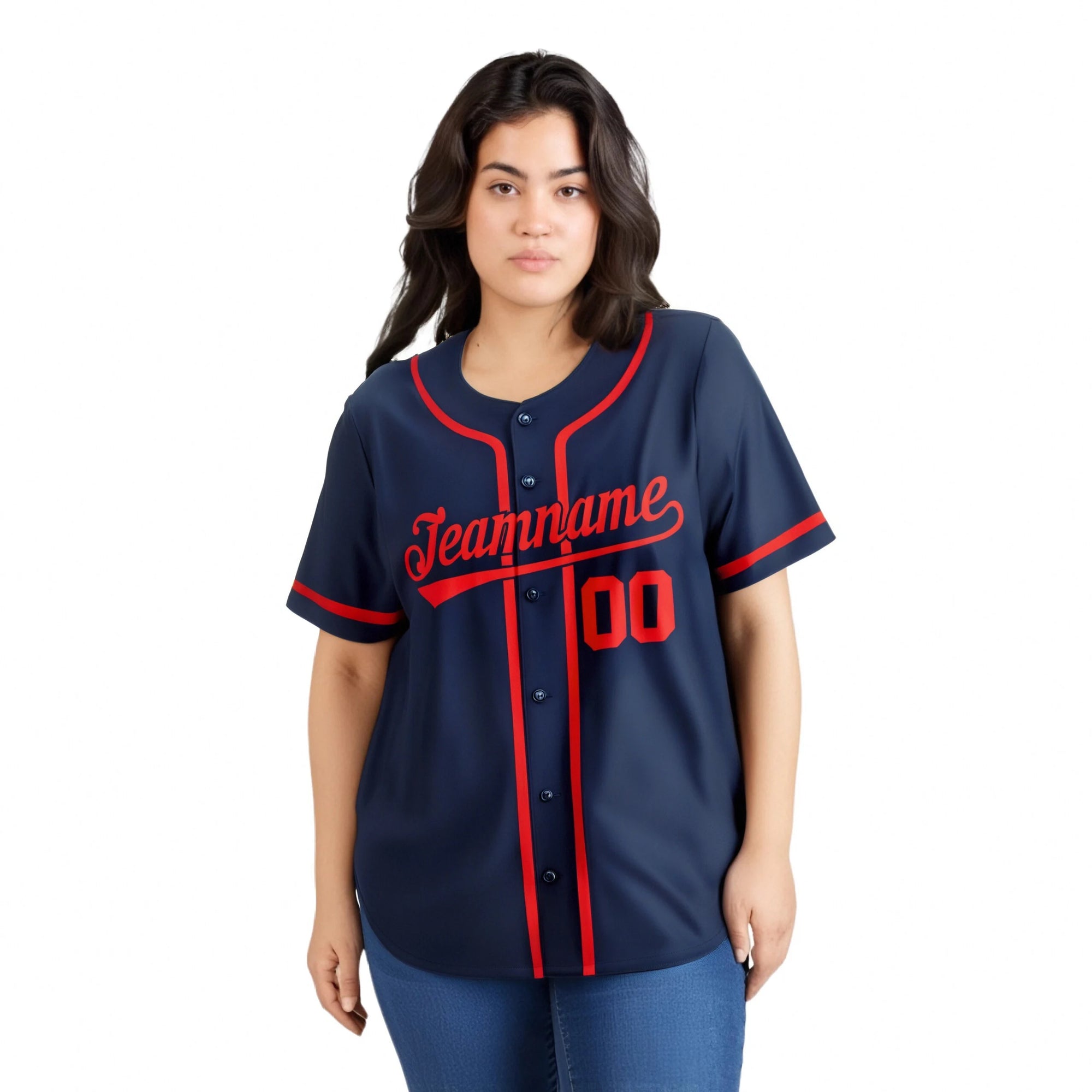 Custom Navy Red Classic Style Authentic Baseball Jersey