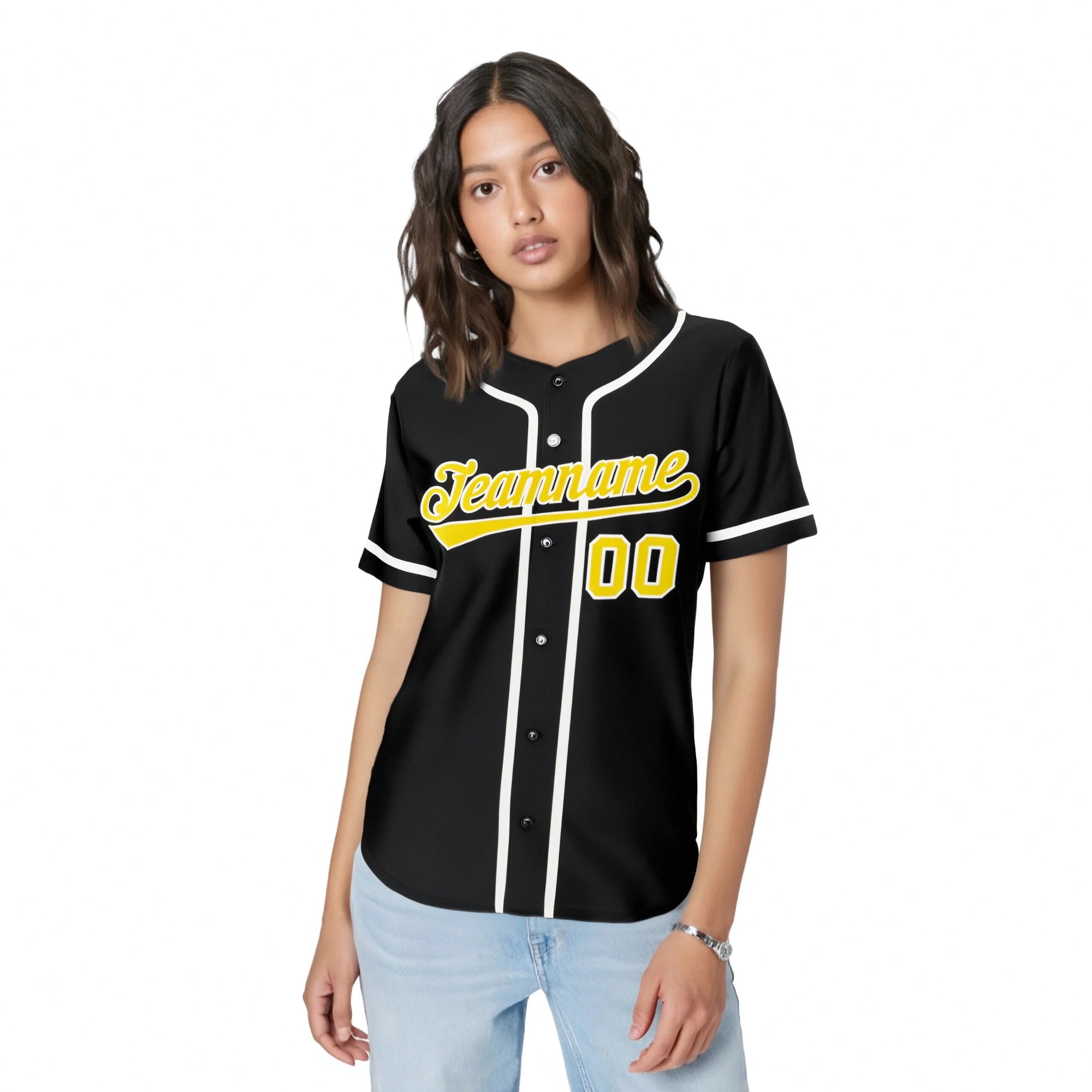 Custom Black White Classic Style Authentic Baseball Jersey