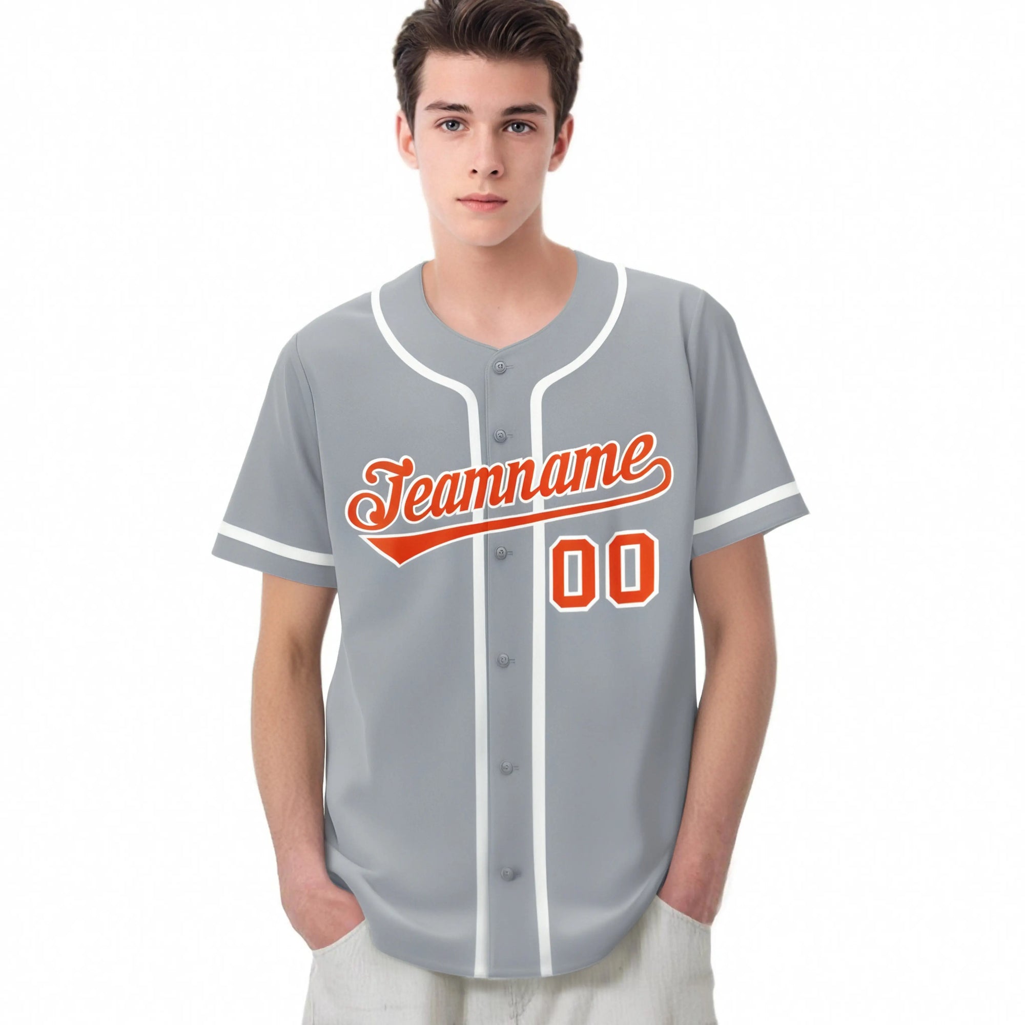 Custom Gray Orange-White Classic Style Authentic Baseball Jersey