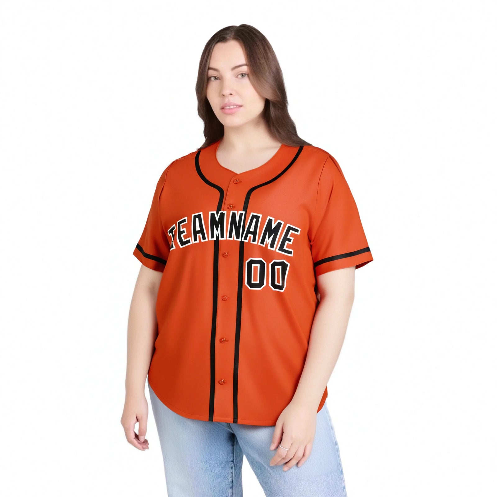 Custom Orange Black Classic Style Authentic Baseball Jersey