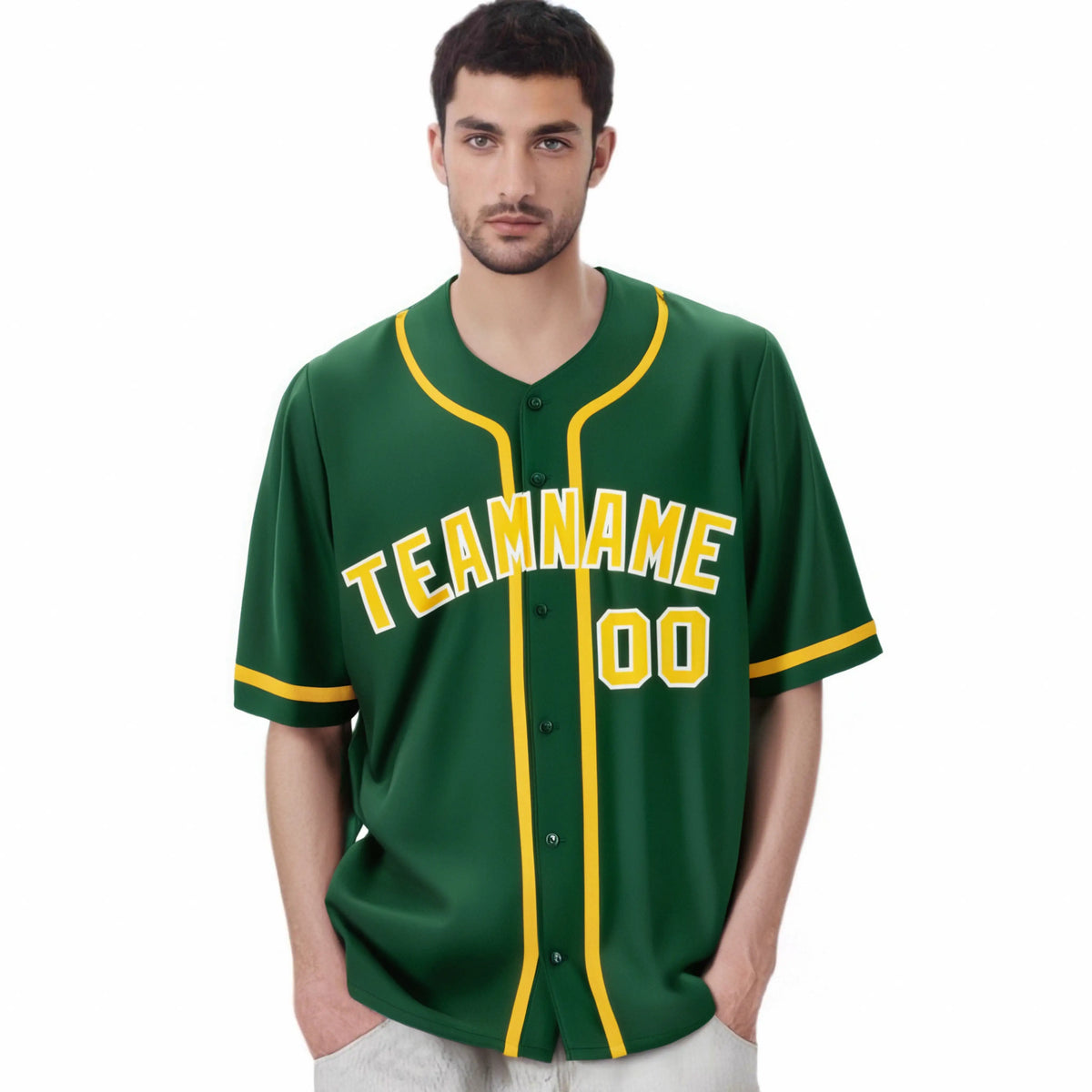 Custom Green Glod Classic Style Authentic Baseball Jersey
