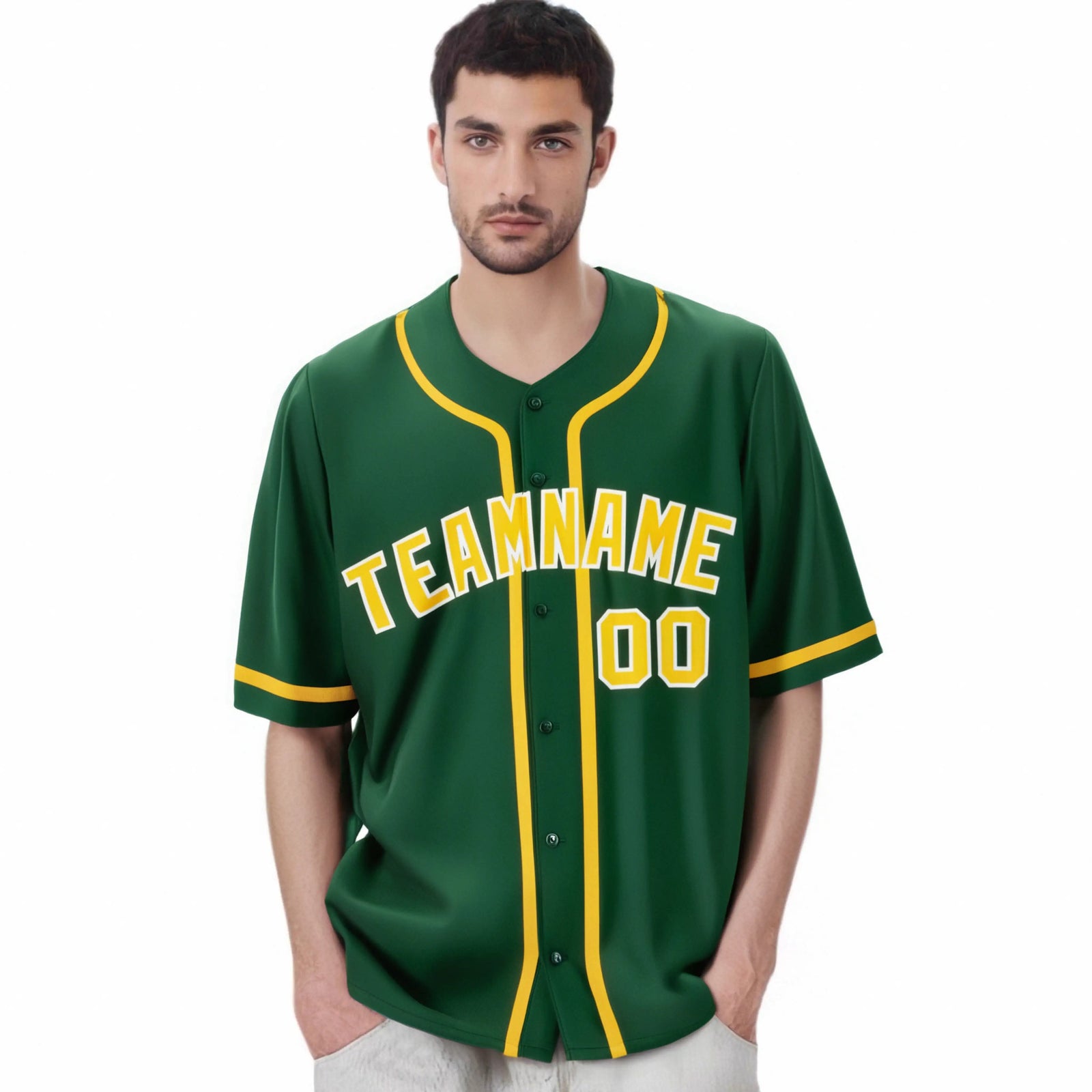 Custom Green Glod Classic Style Authentic Baseball Jersey