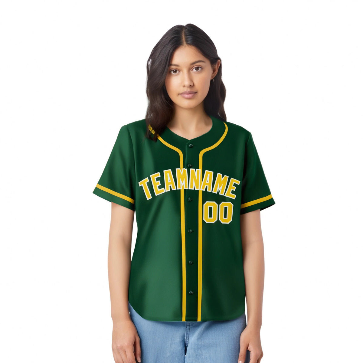 Custom Green Glod Classic Style Authentic Baseball Jersey