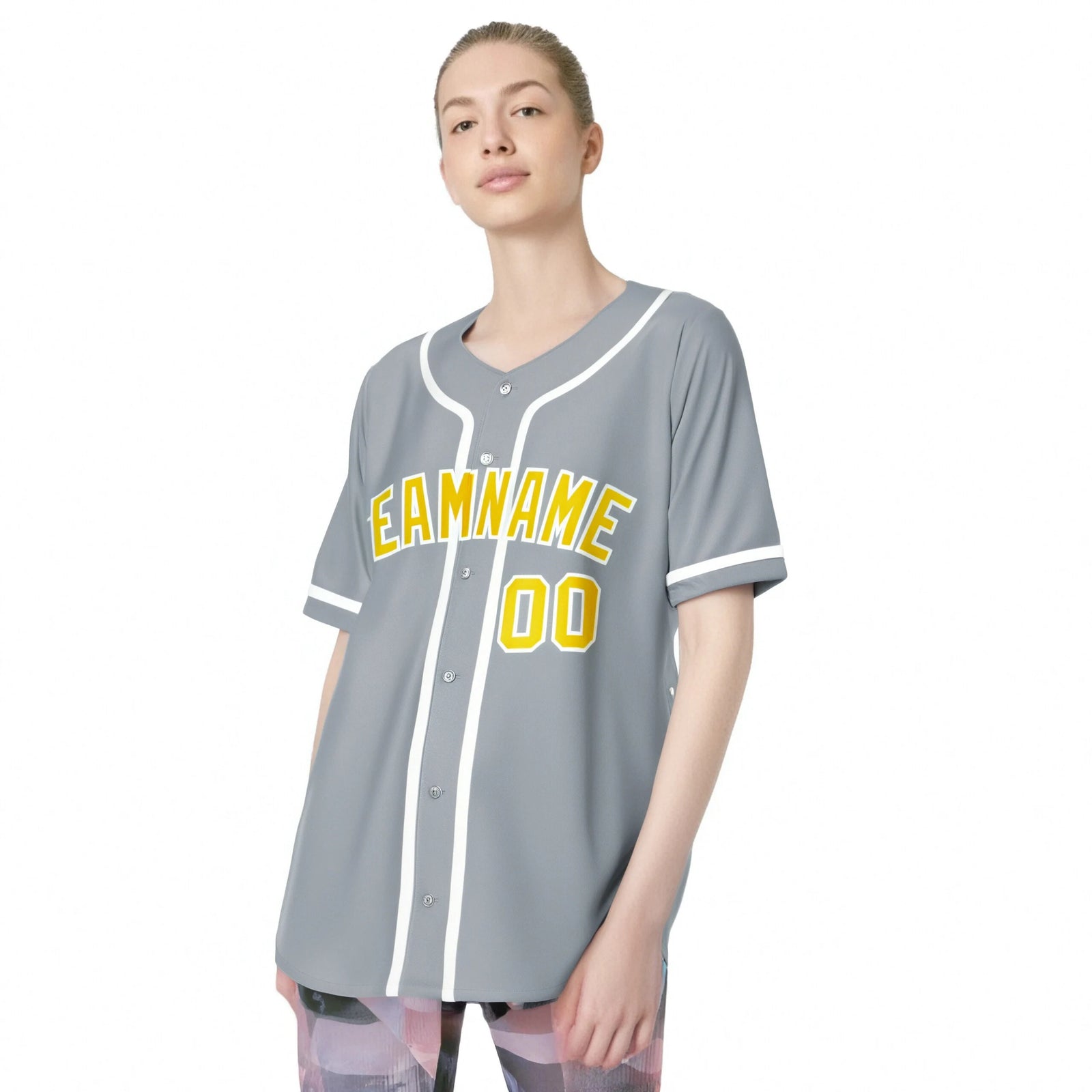 Custom Gray Glod White Classic Style Authentic Baseball Jersey