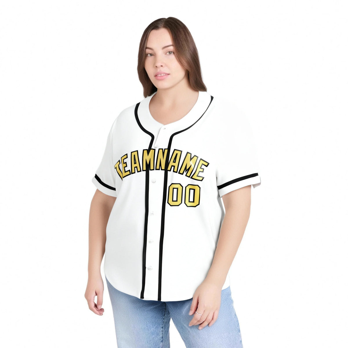 Custom White Glod-Black Classic Style Authentic Baseball Jersey
