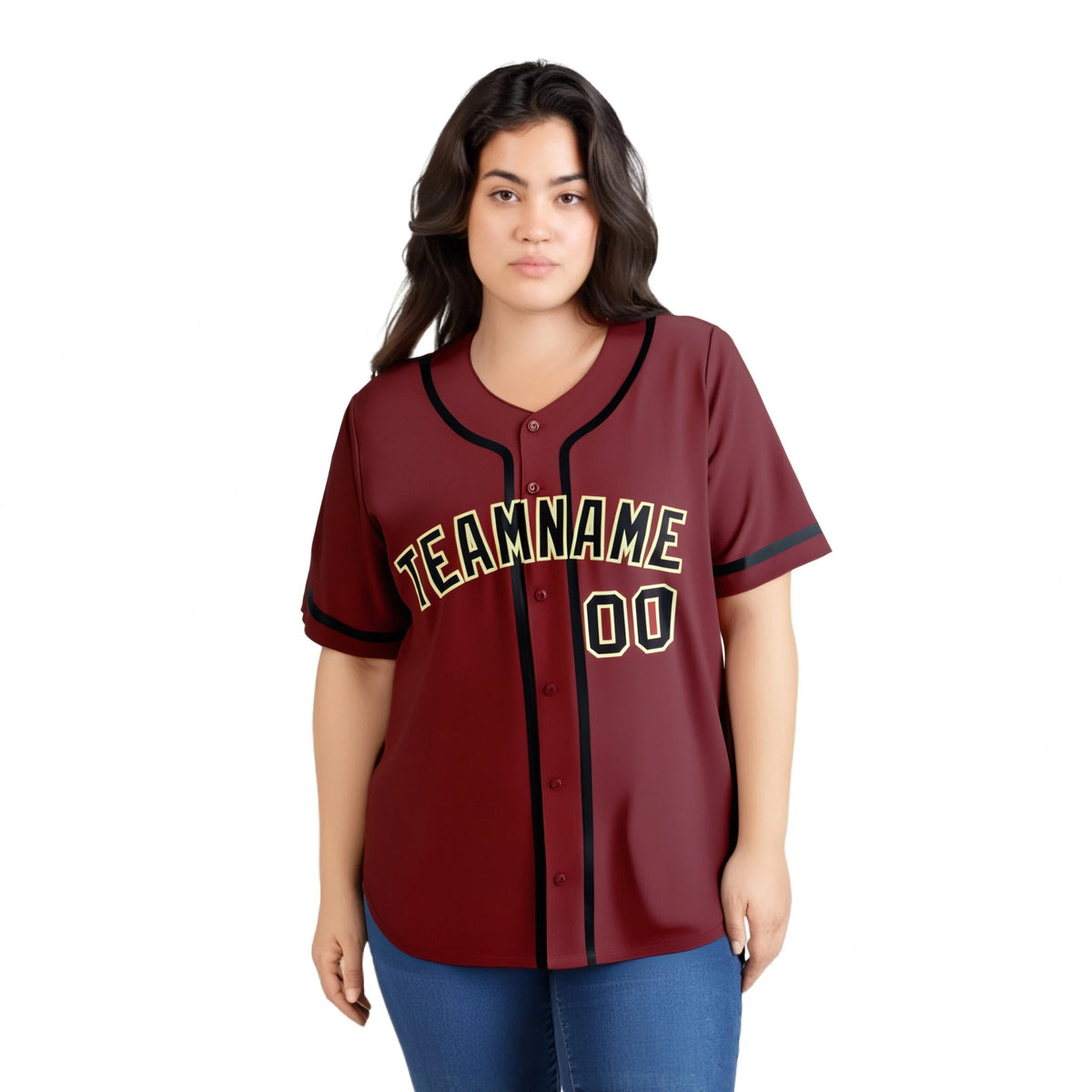 Custom Crimson Black Classic Style Authentic Baseball Jersey