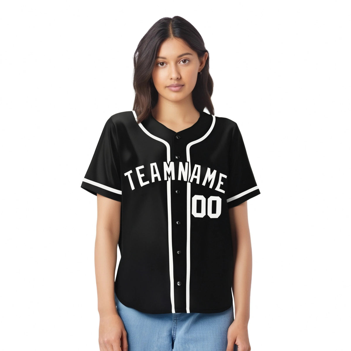 Custom Black White Classic Style Authentic Baseball Jersey