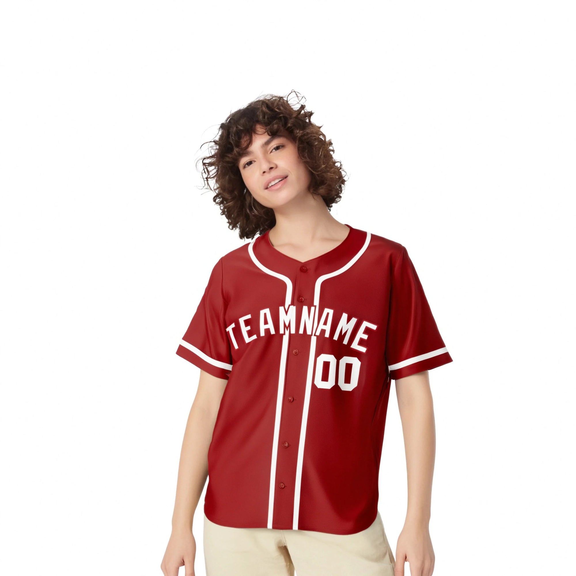 Custom Red White Classic Style Authentic Baseball Jersey