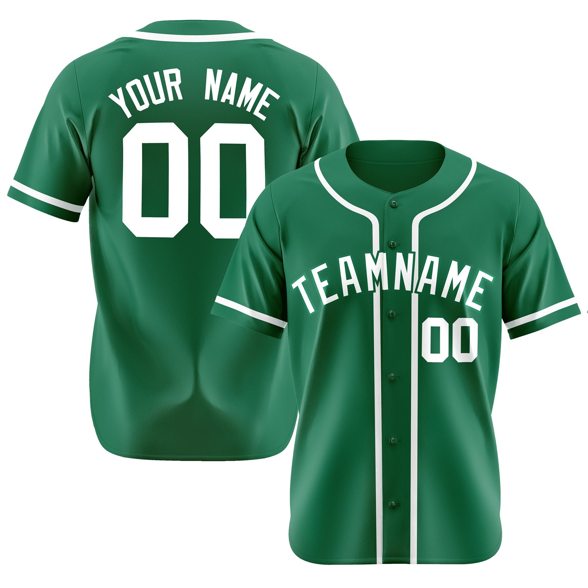 Custom Kelly Green White Classic Style Authentic Baseball Jersey