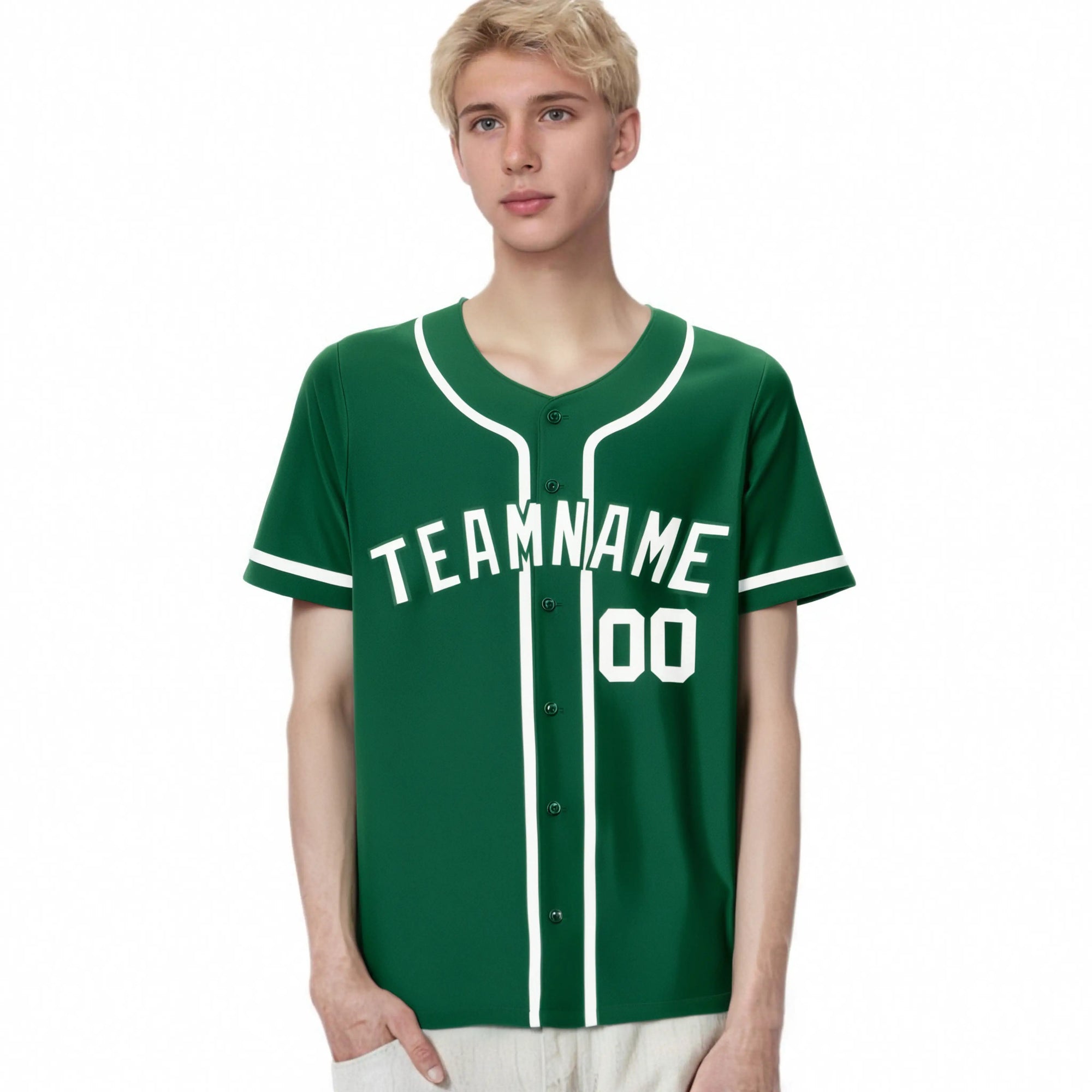 Custom Kelly Green White Classic Style Authentic Baseball Jersey