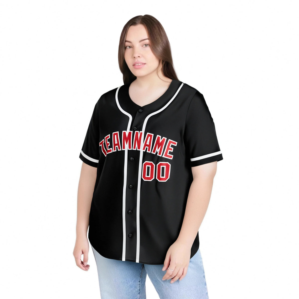 Custom Black Red-White Classic Style Authentic Baseball Jersey