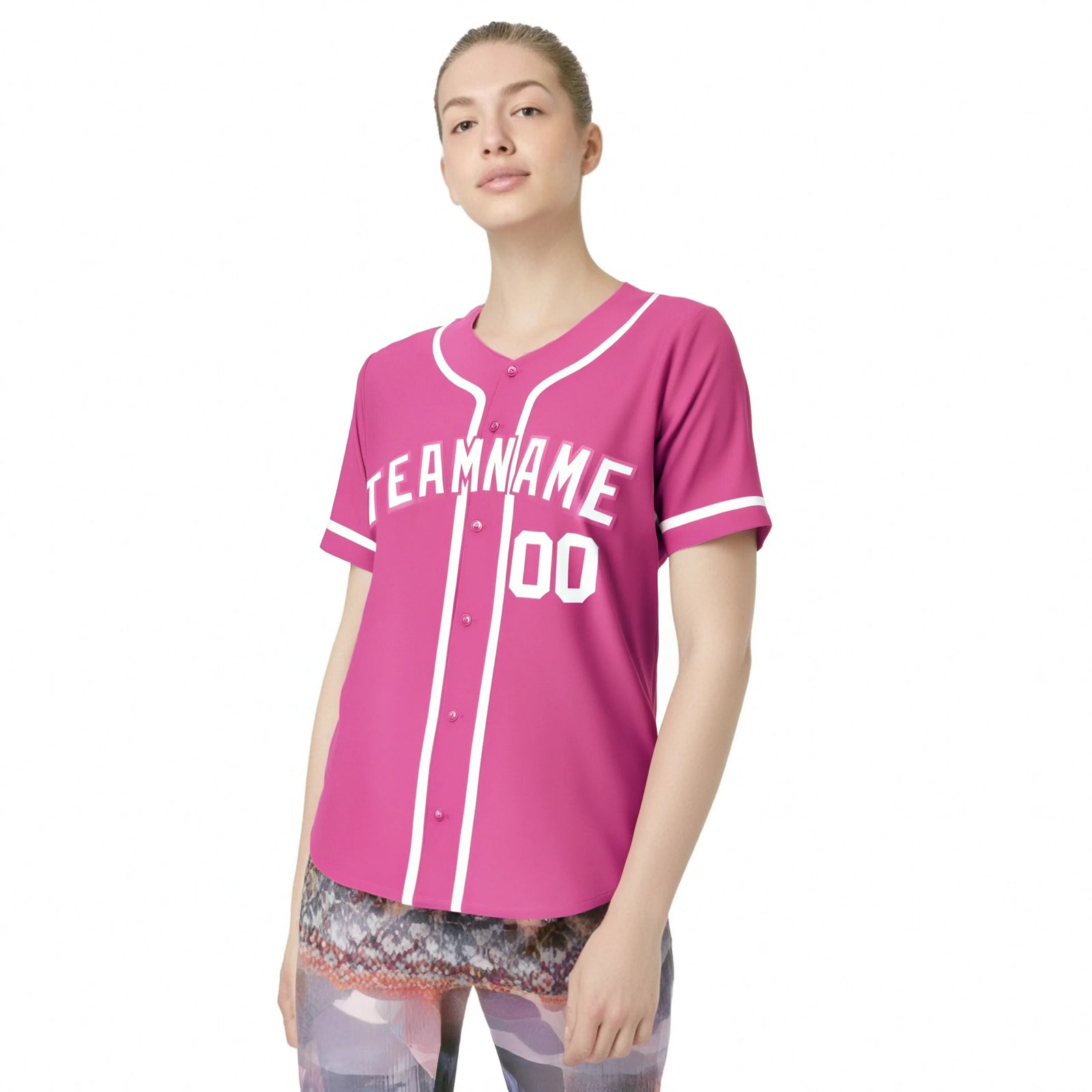 Custom Pink White Classic Style Authentic Baseball Jersey