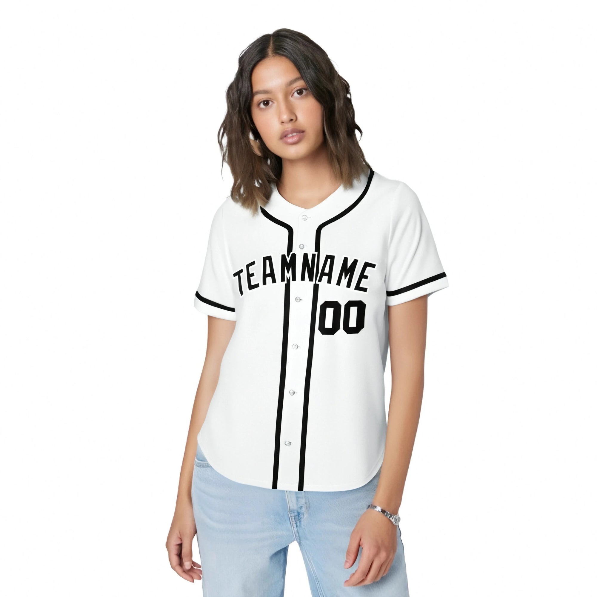 Custom White Black Classic Style Authentic Baseball Jersey