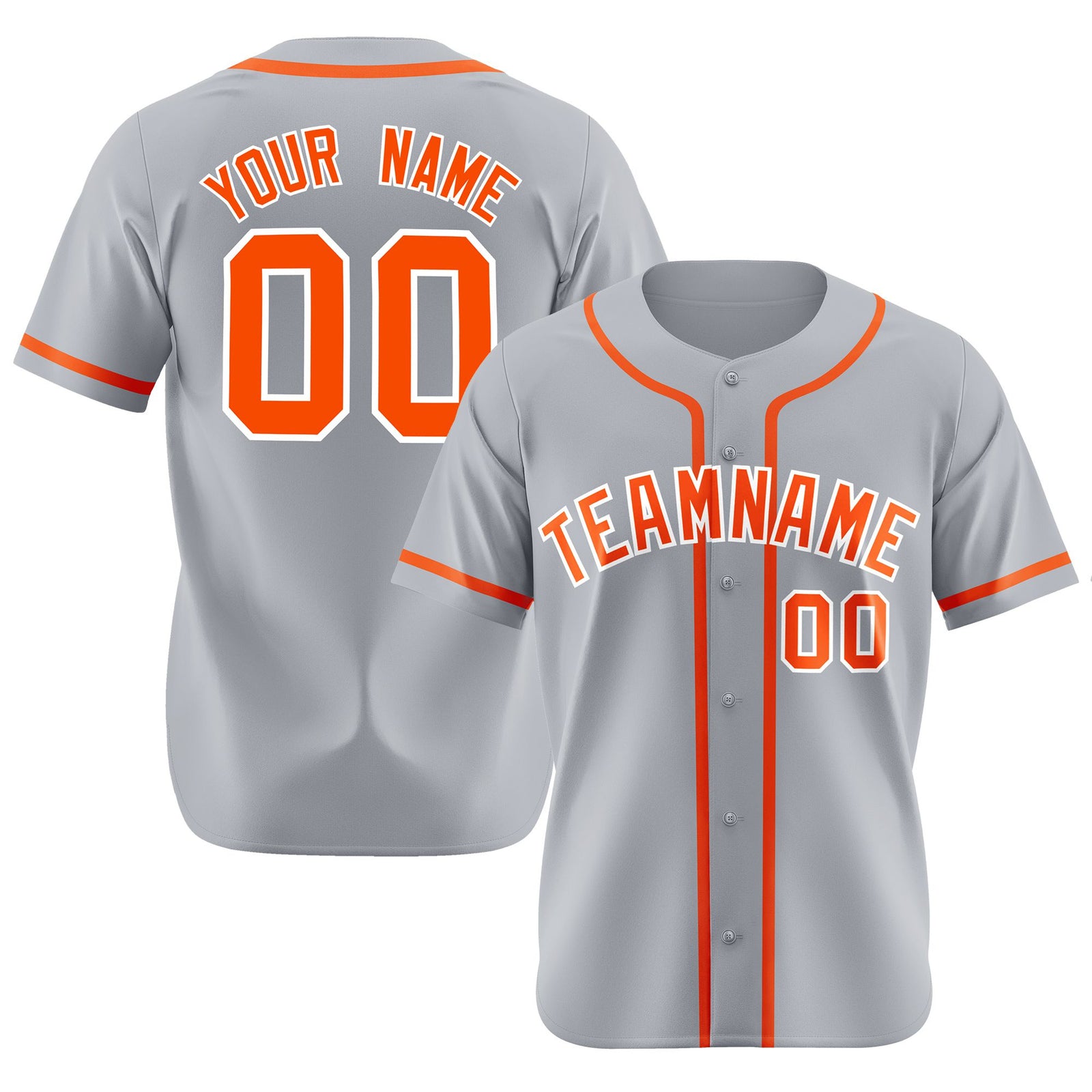 Custom Gray Orange Classic Style Authentic Baseball Jersey
