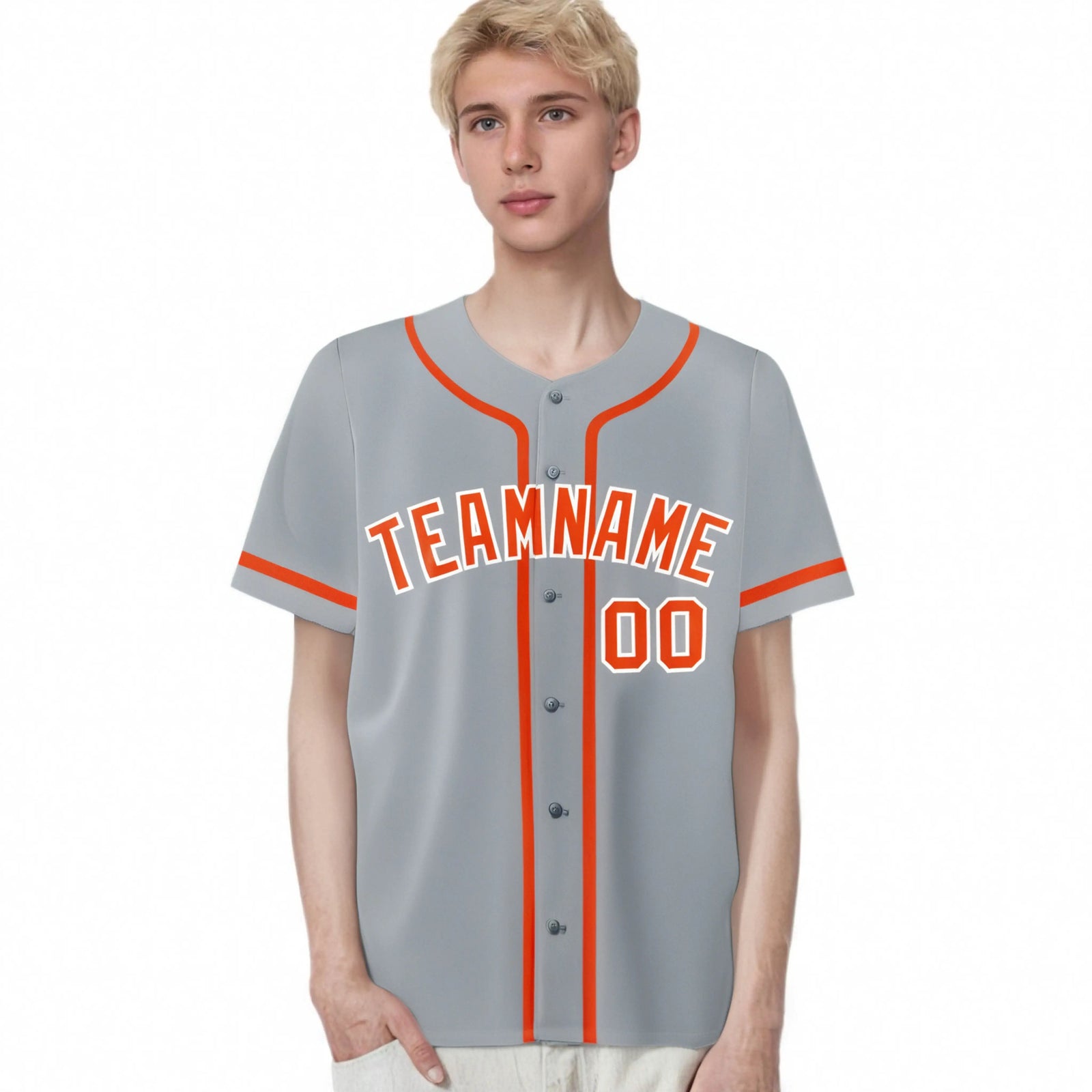 Custom Gray Orange Classic Style Authentic Baseball Jersey