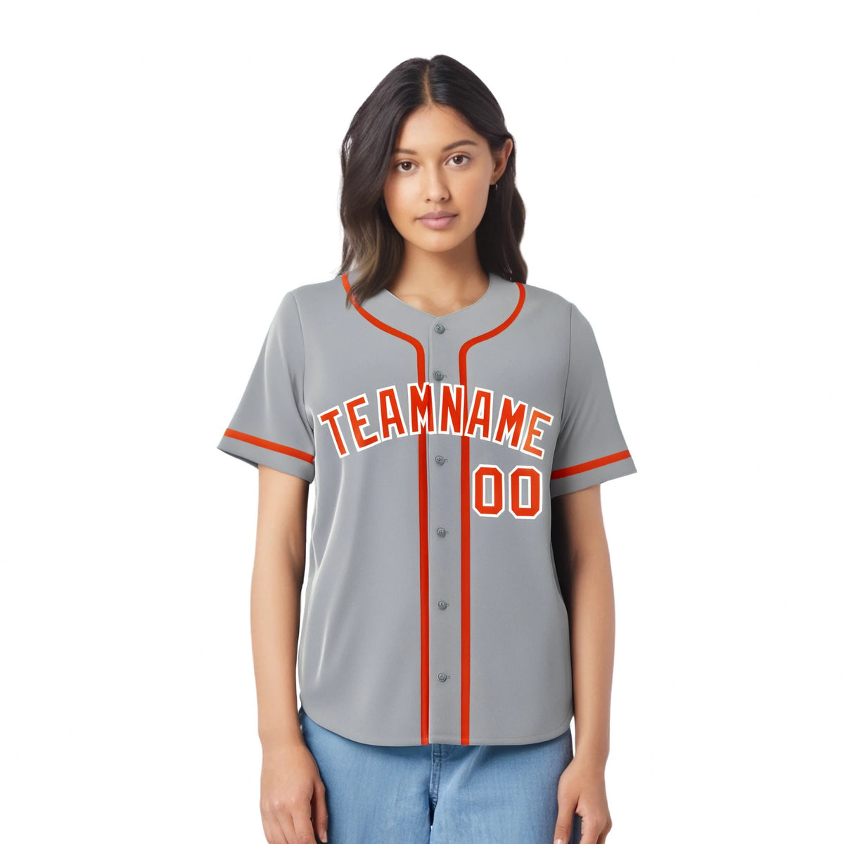 Custom Gray Orange Classic Style Authentic Baseball Jersey