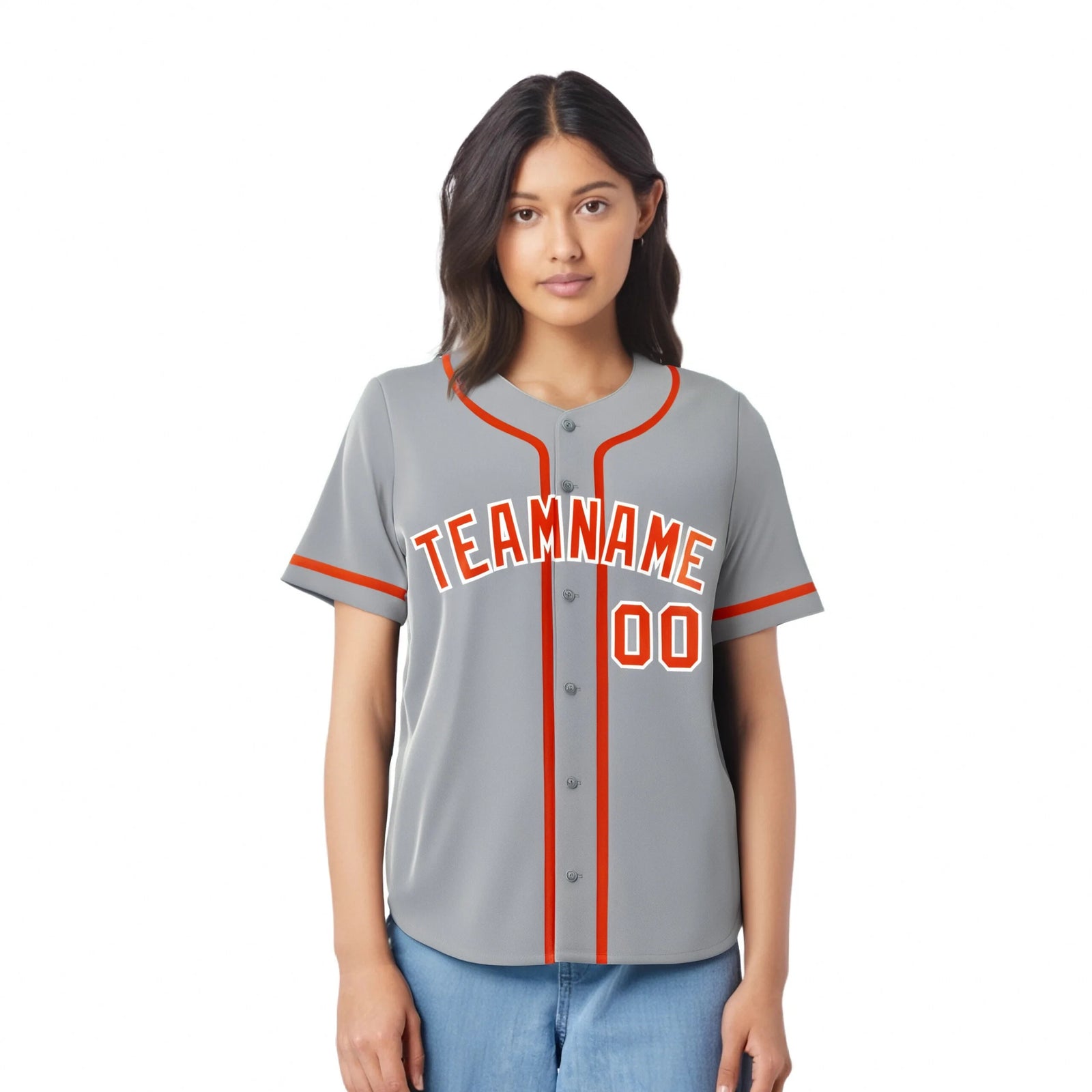 Custom Gray Orange Classic Style Authentic Baseball Jersey