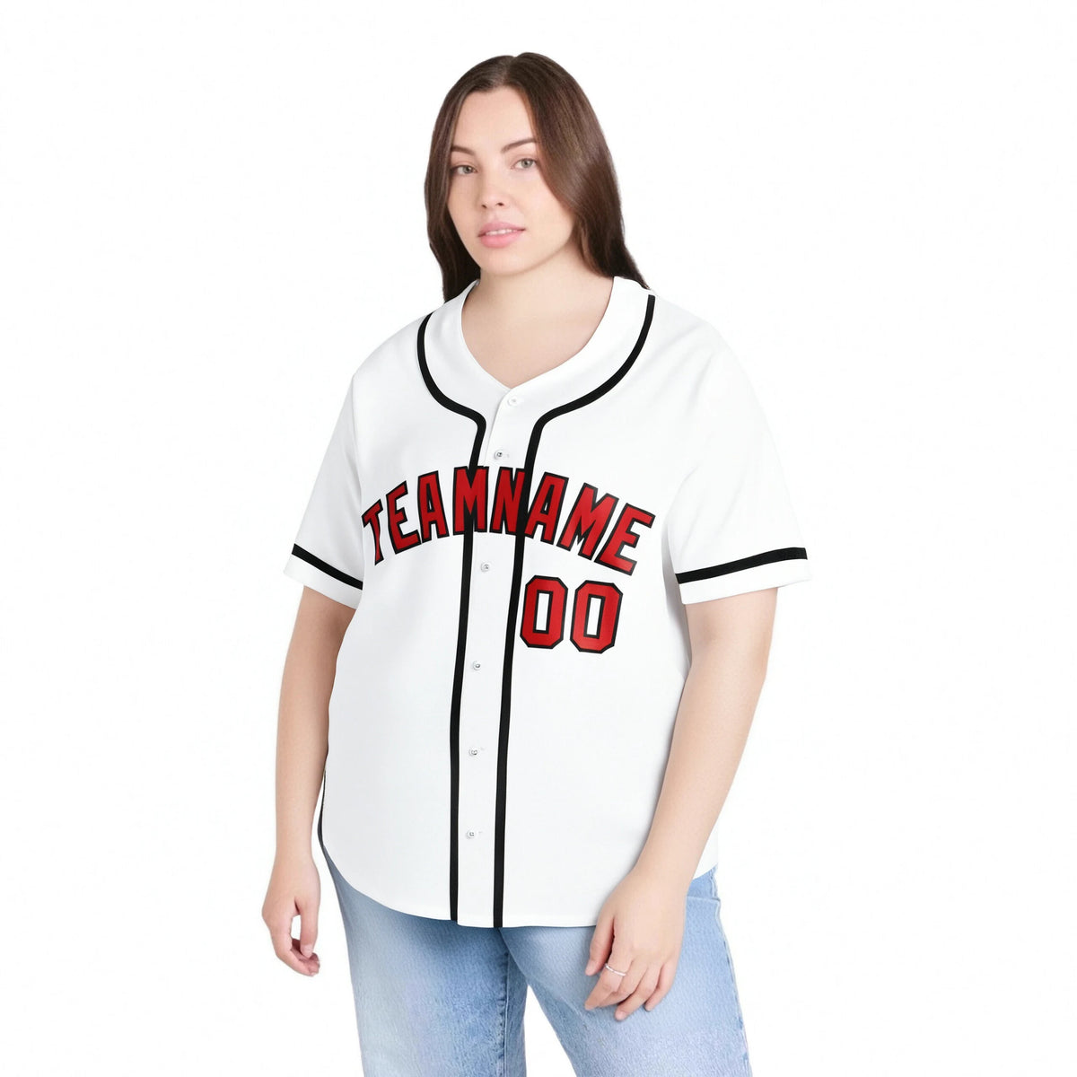 Custom White Red-Black Classic Style Authentic Baseball Jersey