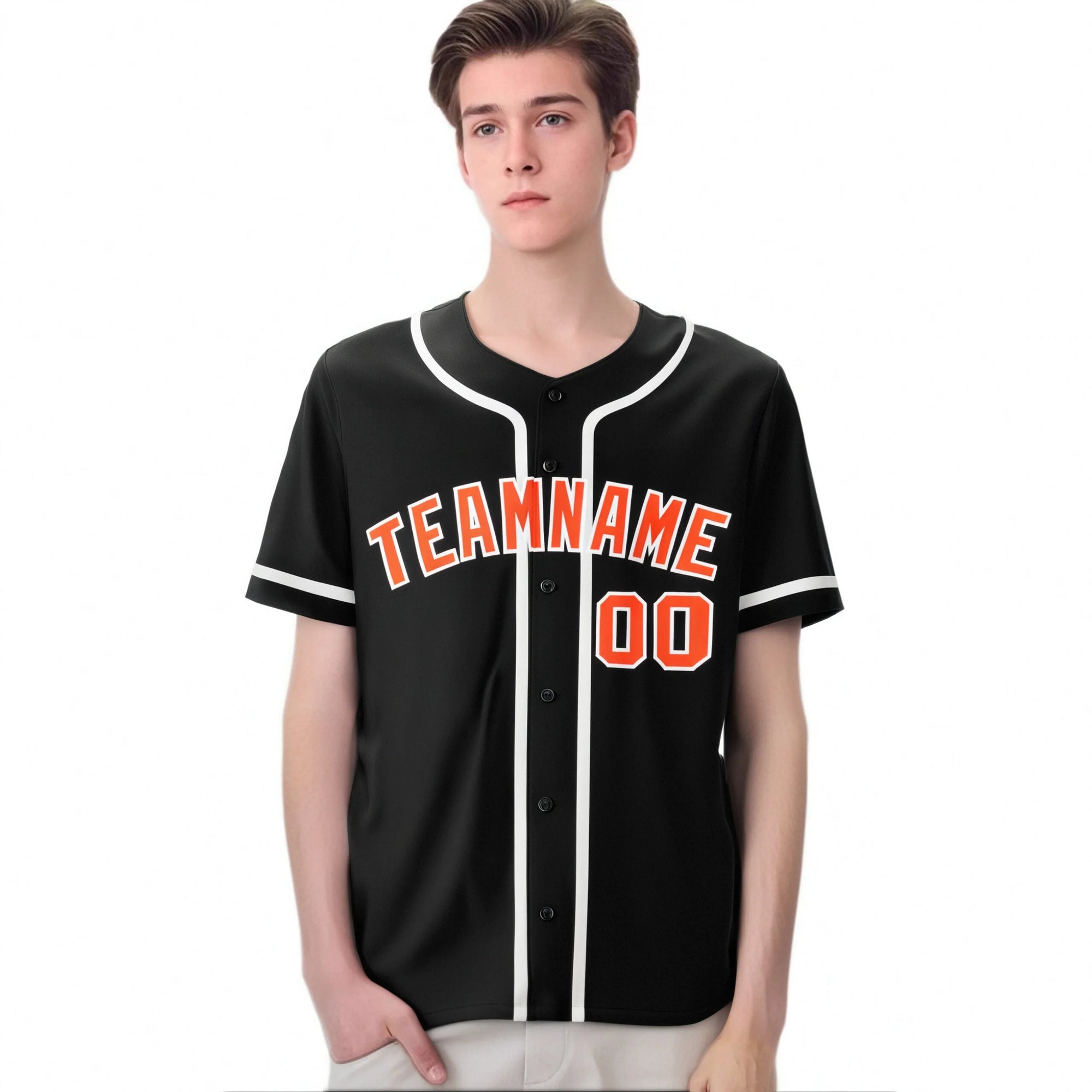 Custom Black Orange-White Classic Style Authentic Baseball Jersey