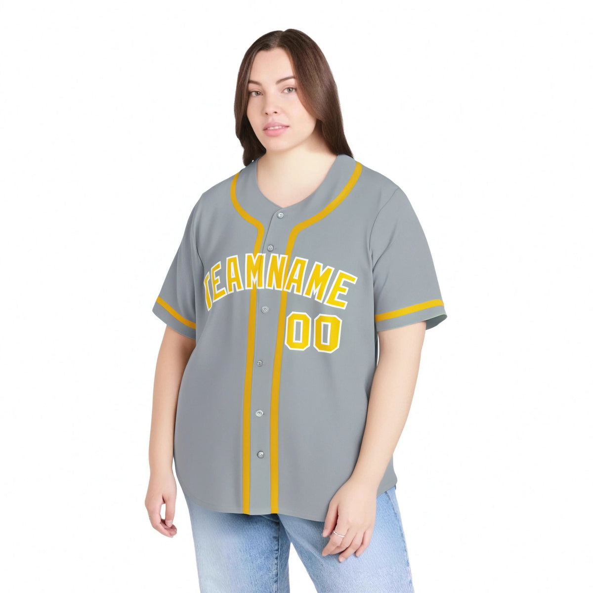 Custom Gray Gold-White Classic Style Authentic Baseball Jersey