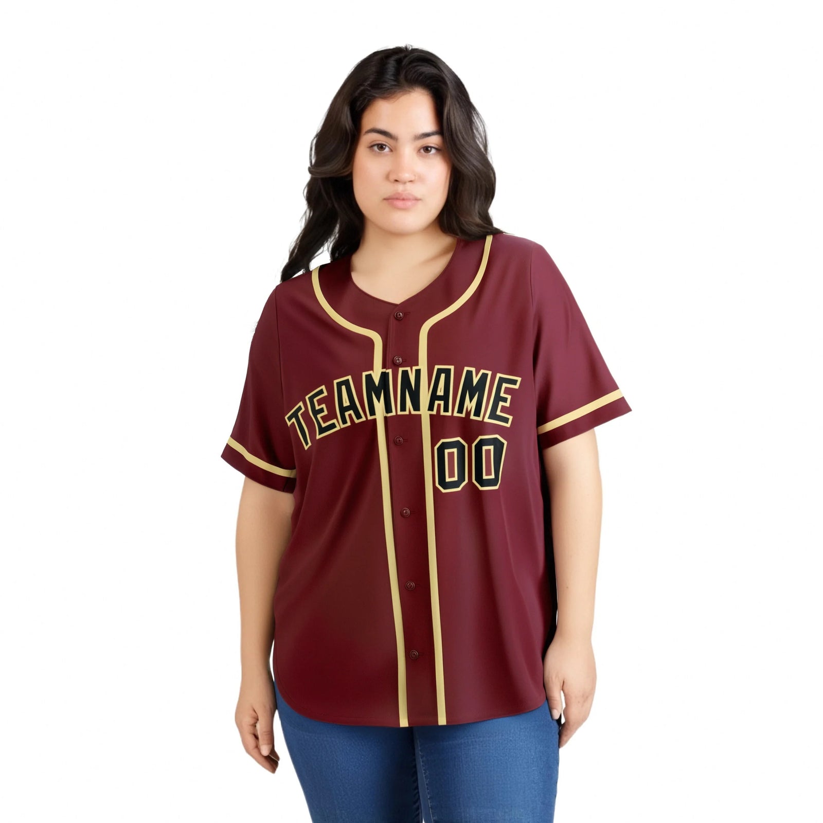 Custom Crimson khaki-Black Classic Style Authentic Baseball Jersey