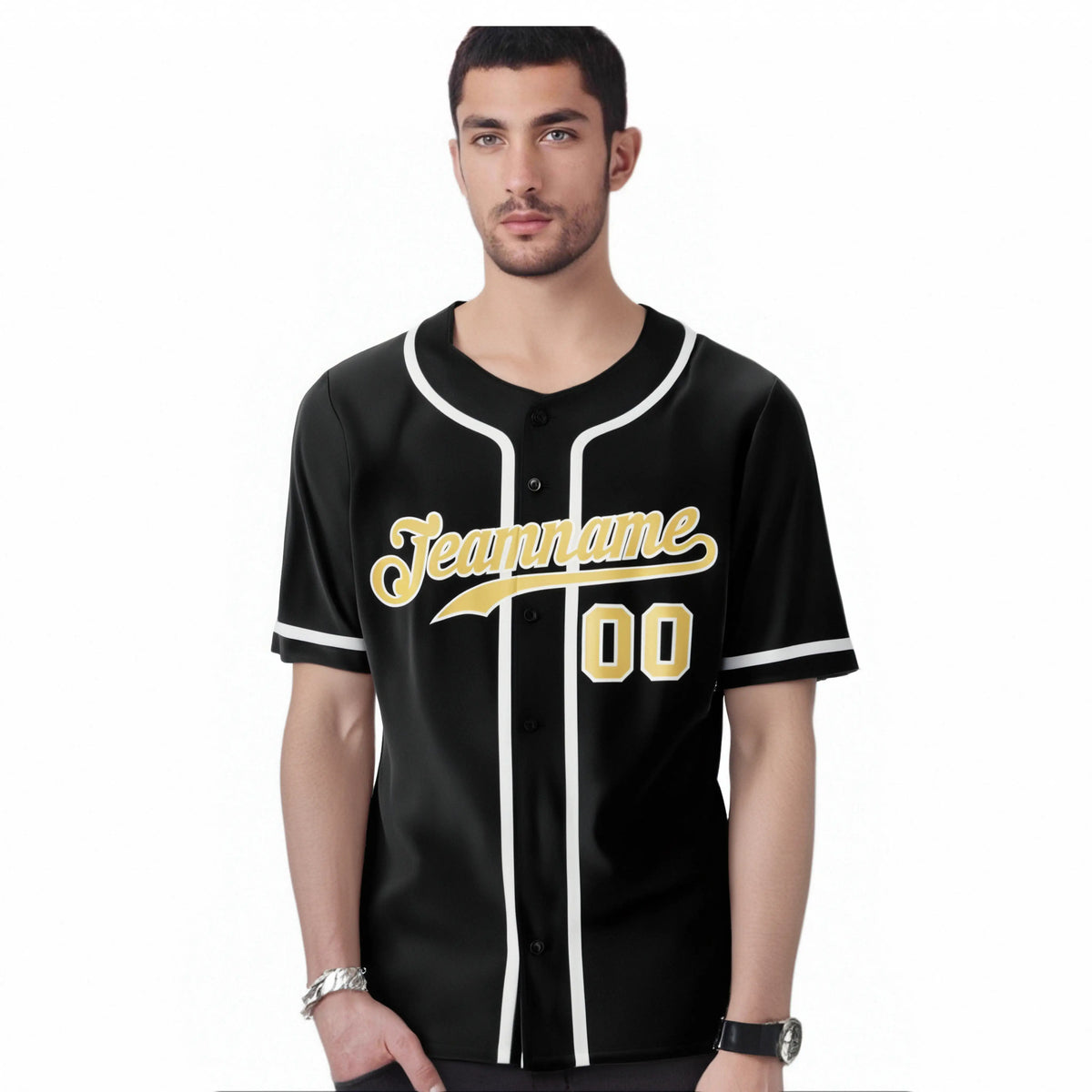 Custom Black White Classic Style Authentic Baseball Jersey