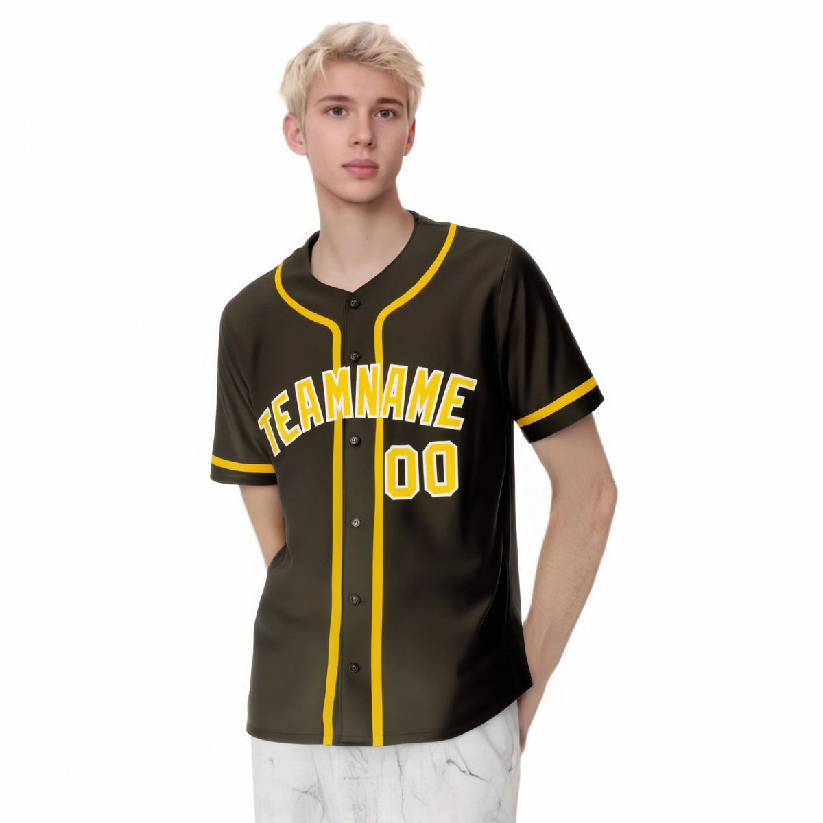 Custom Brown Glod Classic Style Authentic Baseball Jersey