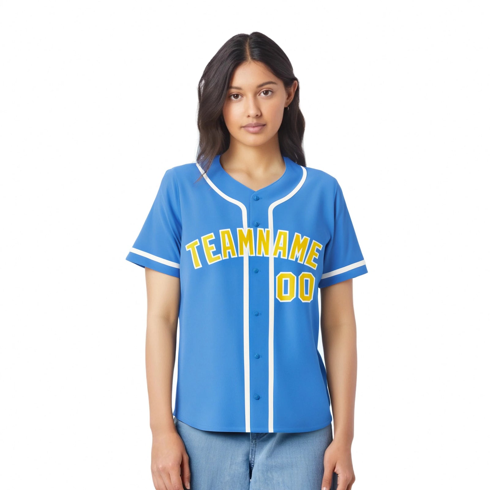 Custom Powder Blue White Classic Style Authentic Baseball Jersey