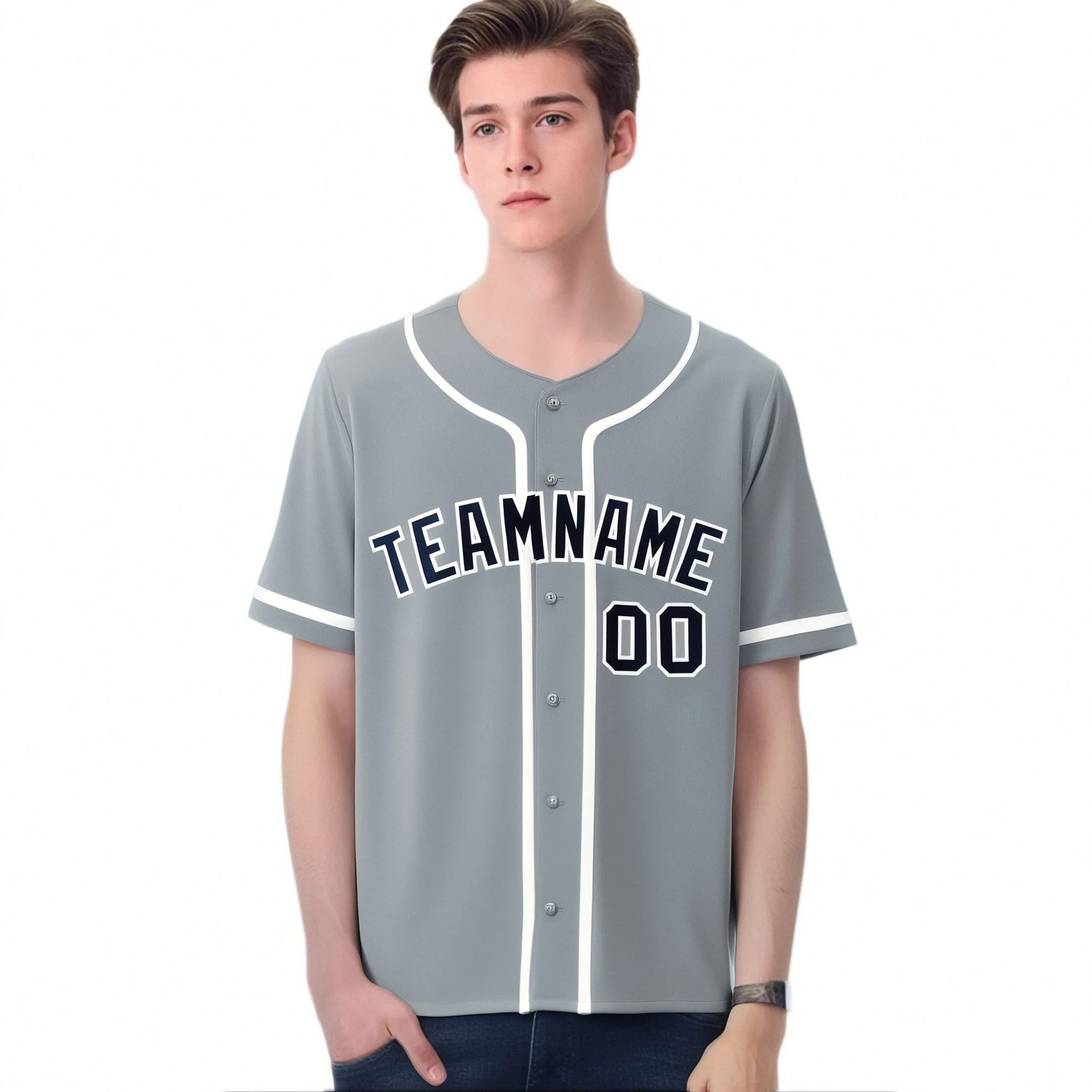 Custom Gray White Classic Style Authentic Baseball Jersey