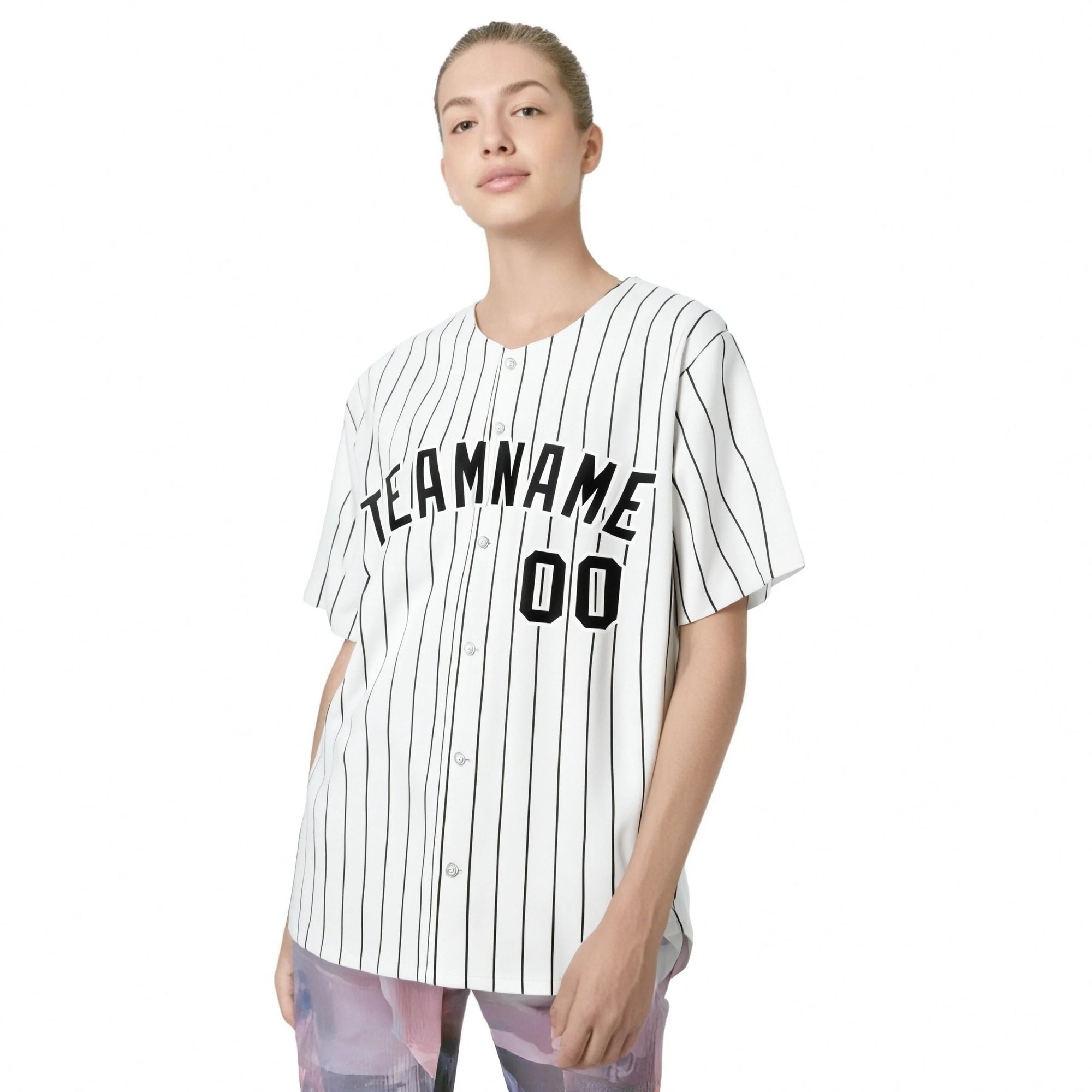 Custom White Black Pinstripe Authentic Baseball Jersey