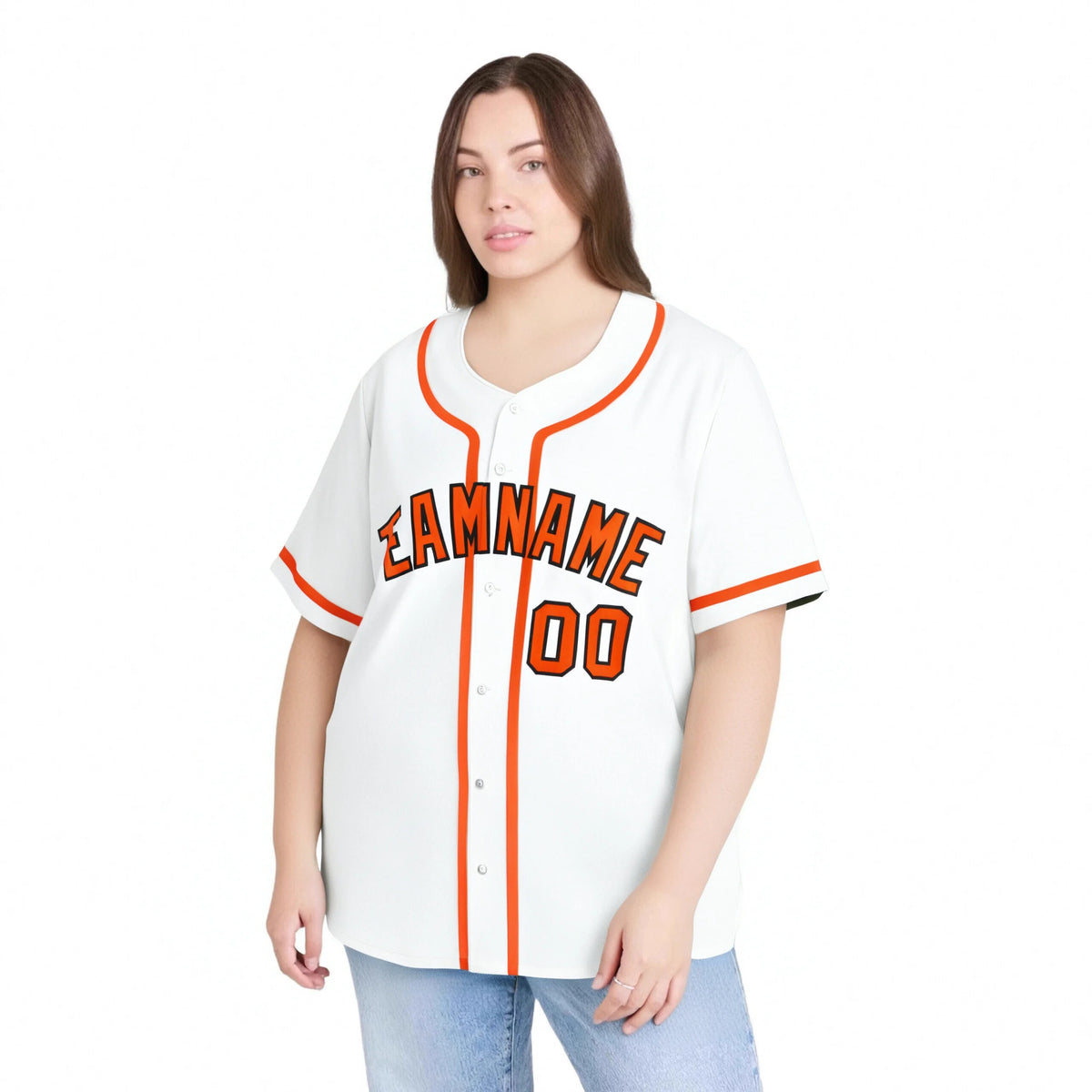Custom White Orange Classic Style Authentic Baseball Jersey