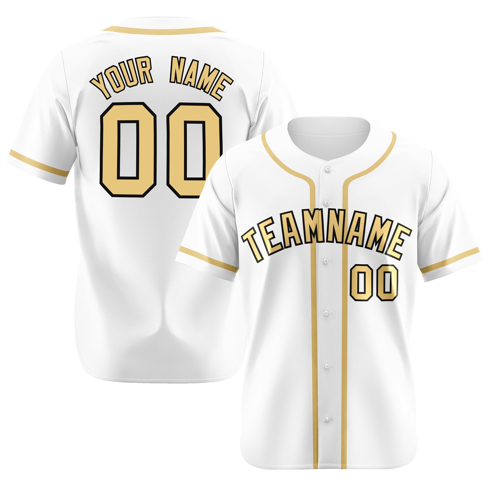 Custom White Khaki Classic Style Authentic Baseball Jersey