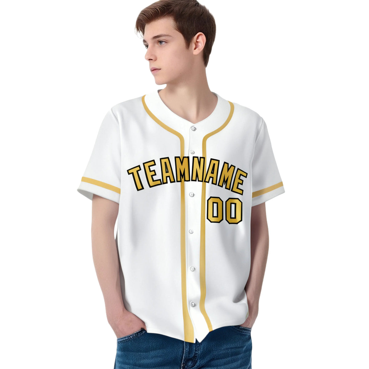 Custom White Khaki Classic Style Authentic Baseball Jersey