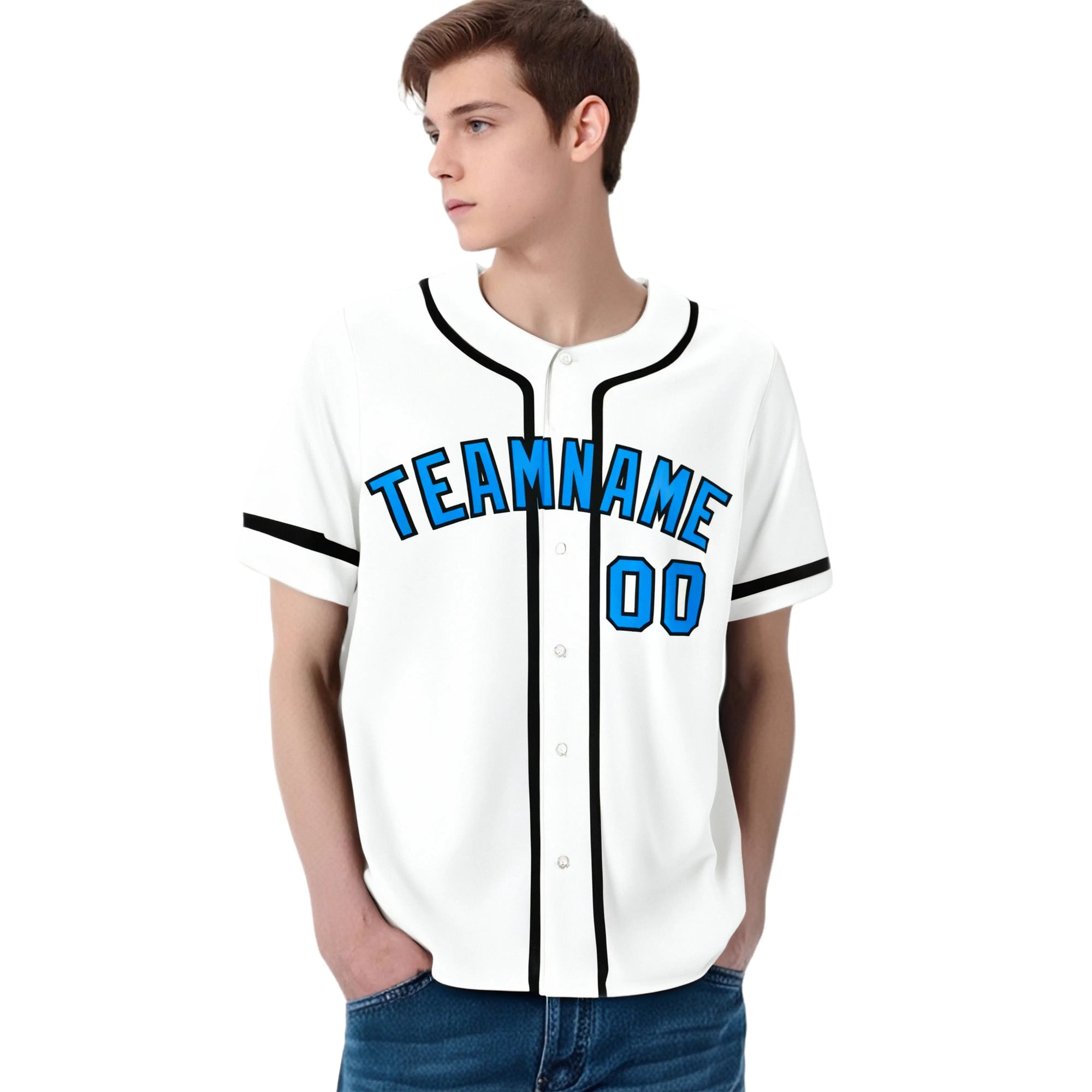 Custom White Black Classic Style Authentic Baseball Jersey