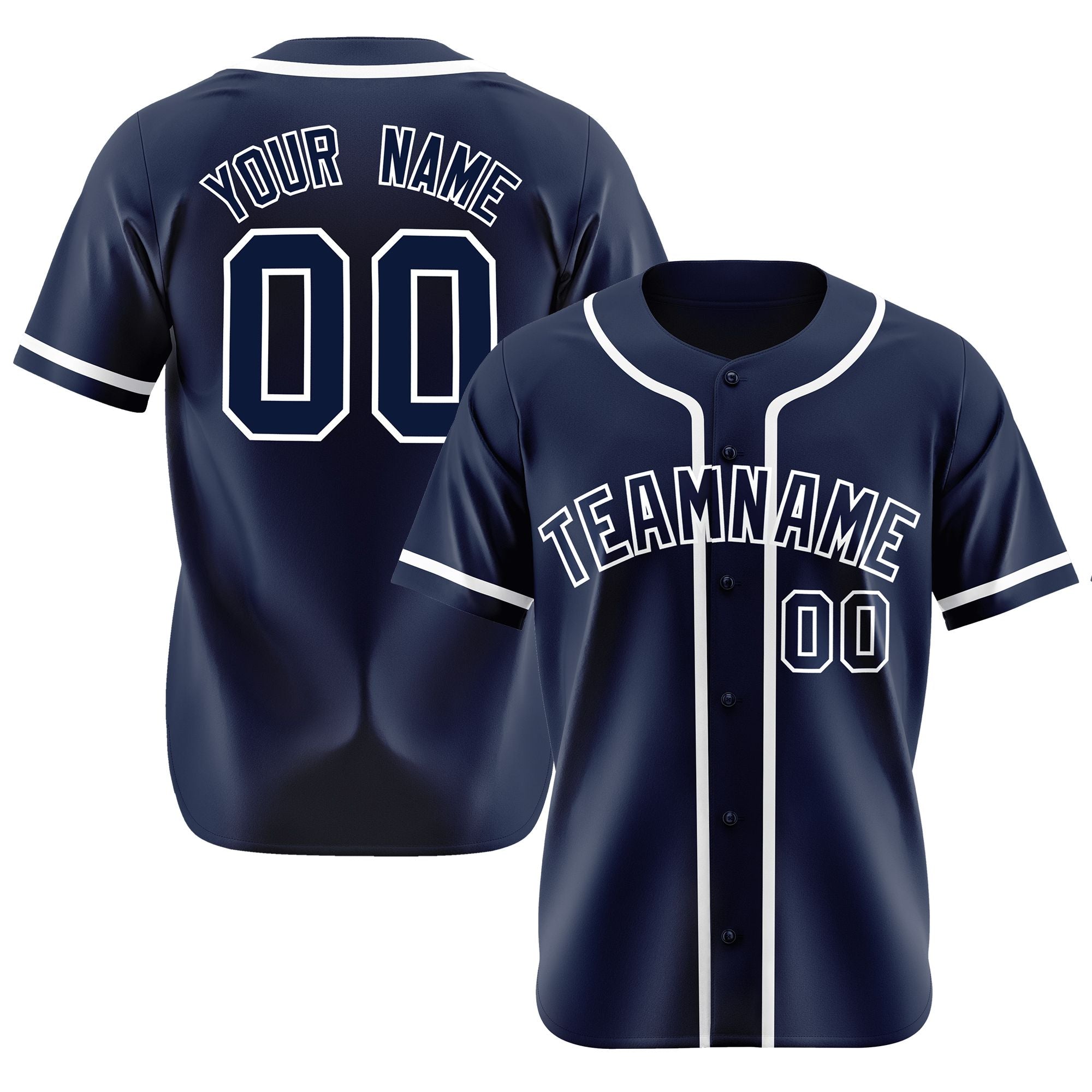 Custom Navy White Classic Style Authentic Baseball Jersey