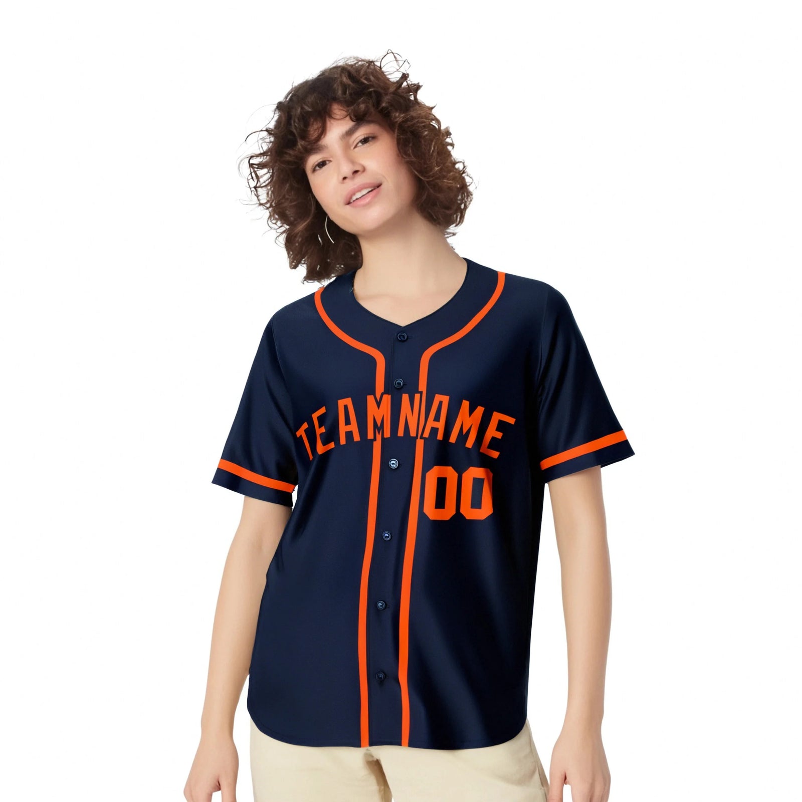 Custom Navy Orange Classic Style Authentic Baseball Jersey