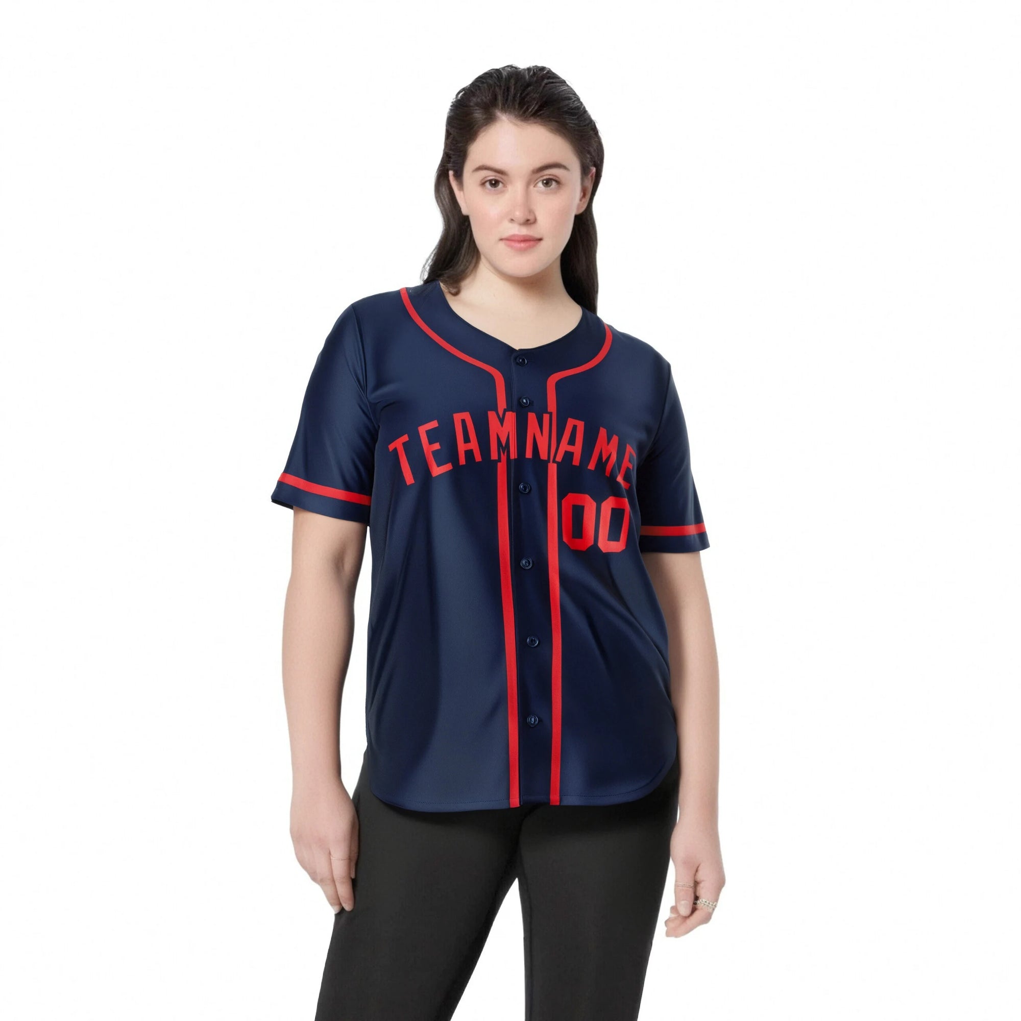 Custom Navy Red Classic Style Authentic Baseball Jersey