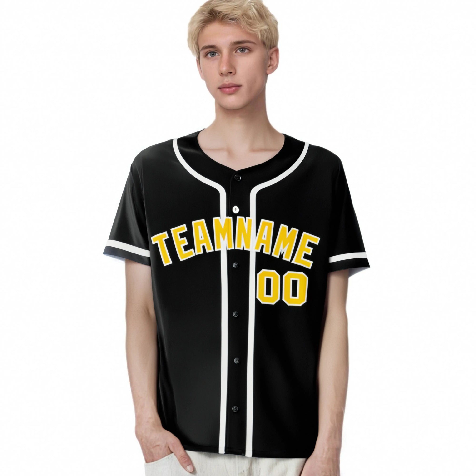 Custom Black White Classic Style Authentic Baseball Jersey