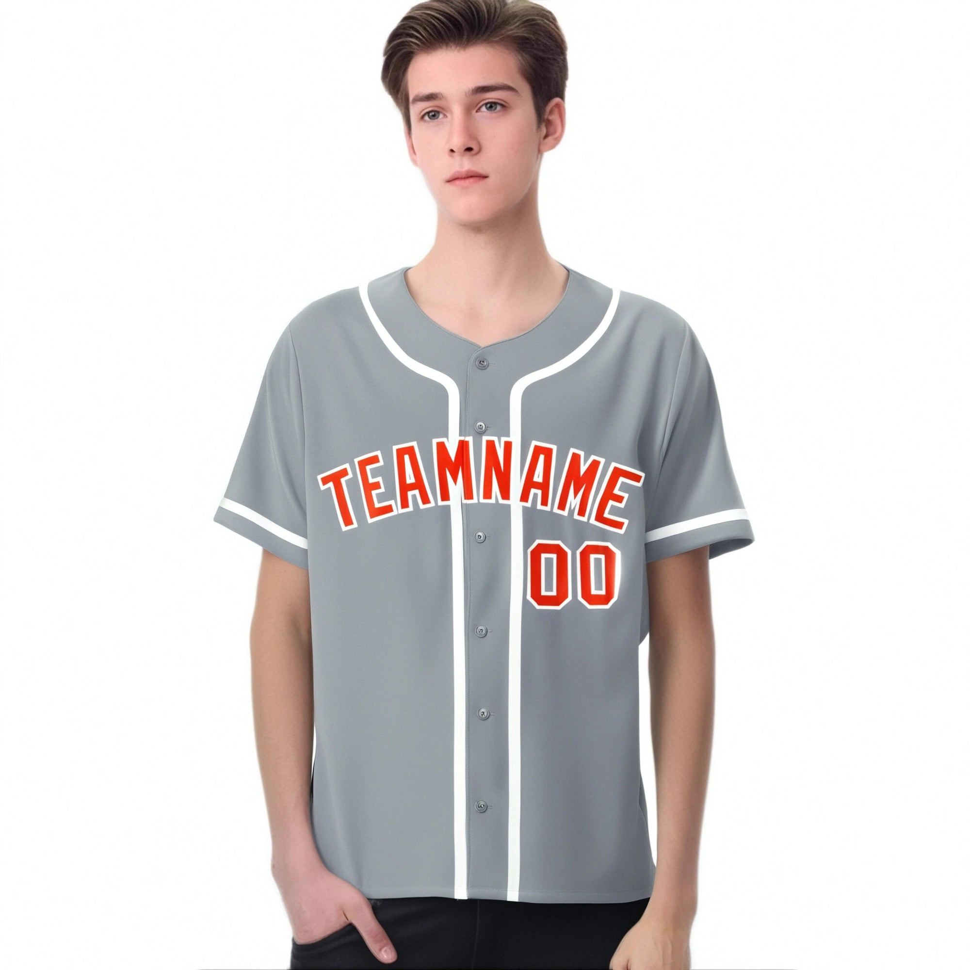 Custom Gray Orange-White Classic Style Authentic Baseball Jersey