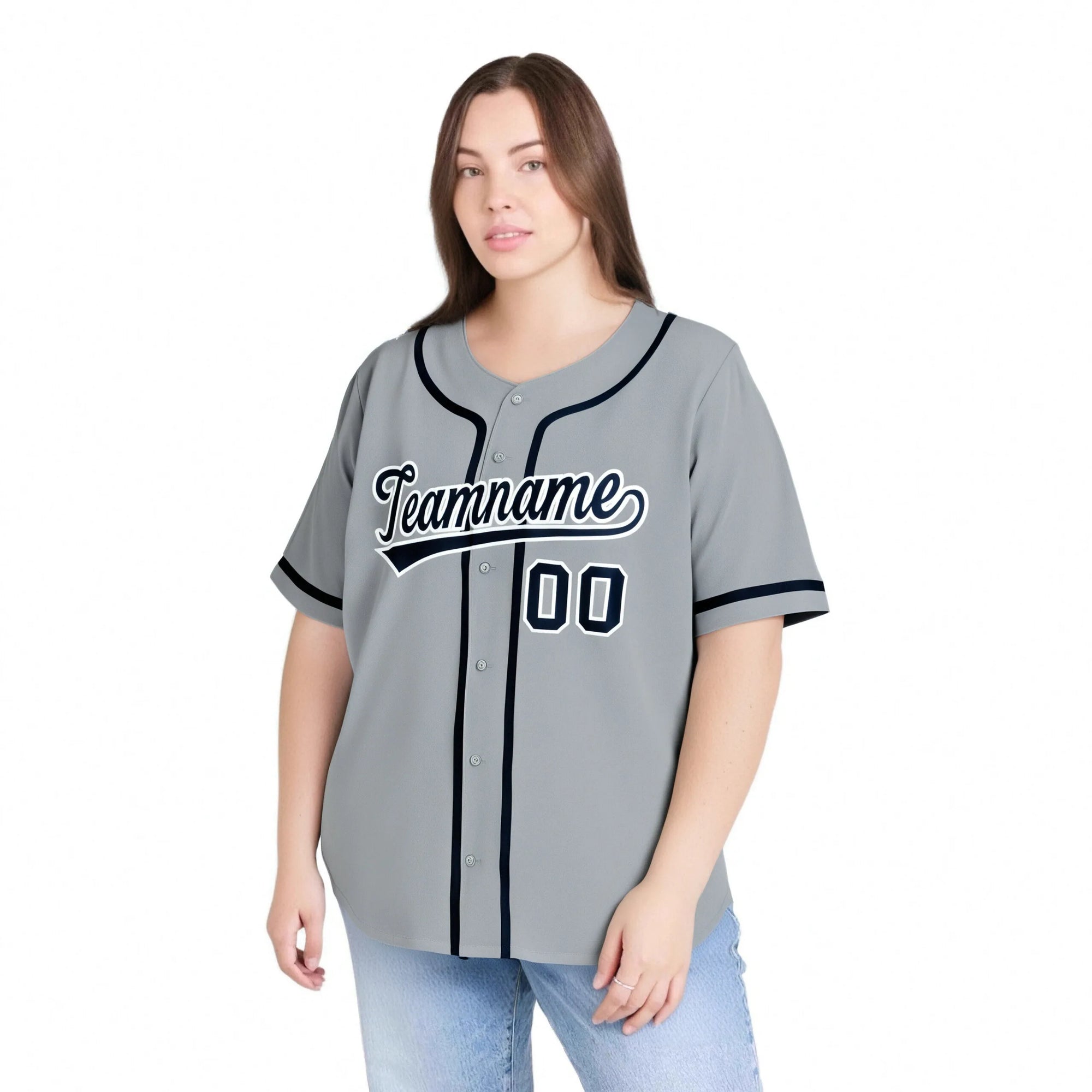 Custom Gray Navy Classic Style Authentic Baseball Jersey