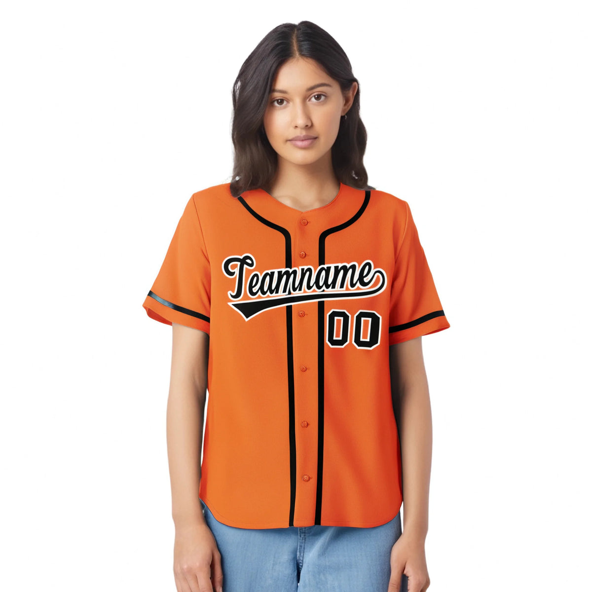 Custom Orange Black Classic Style Authentic Baseball Jersey