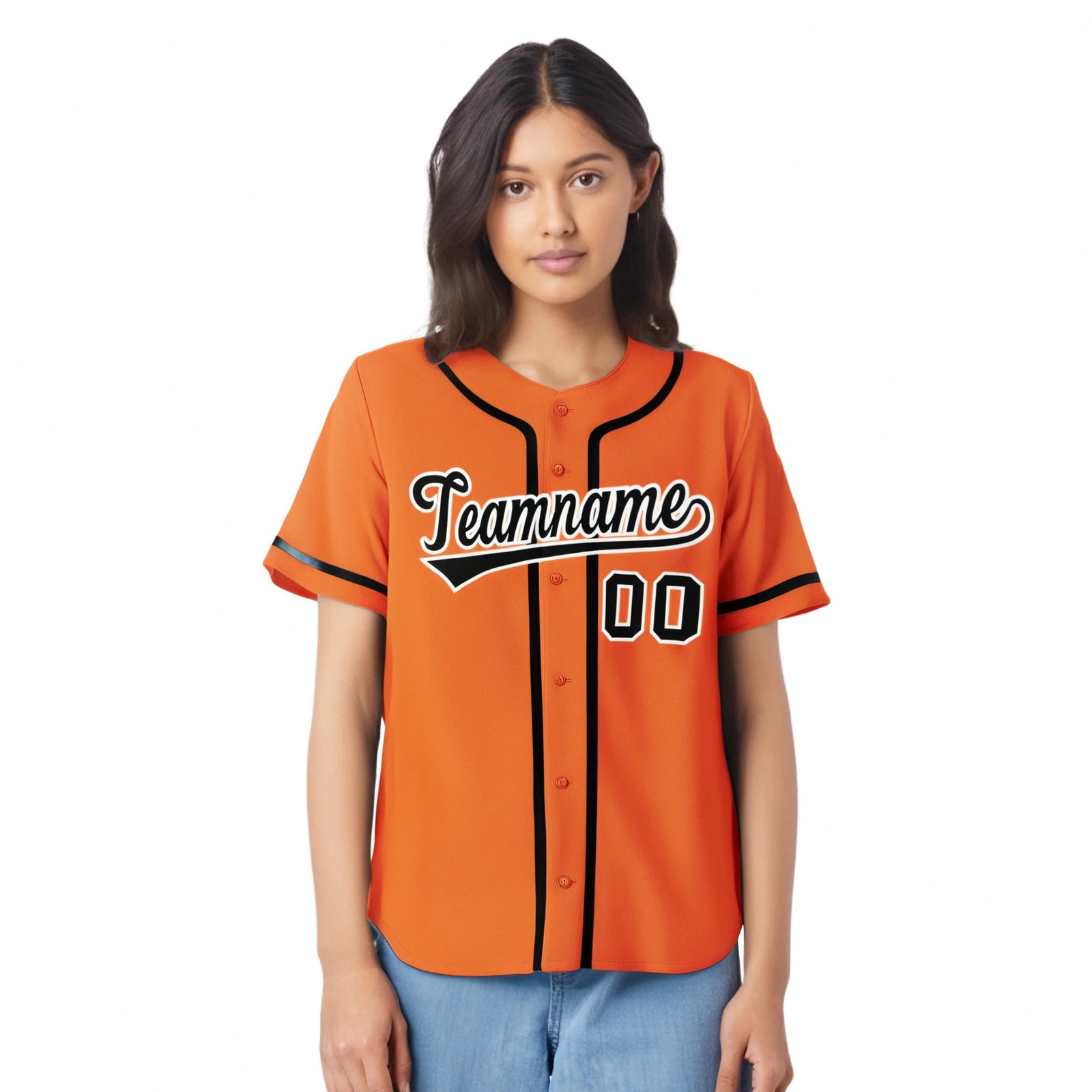 Custom Orange Black Classic Style Authentic Baseball Jersey